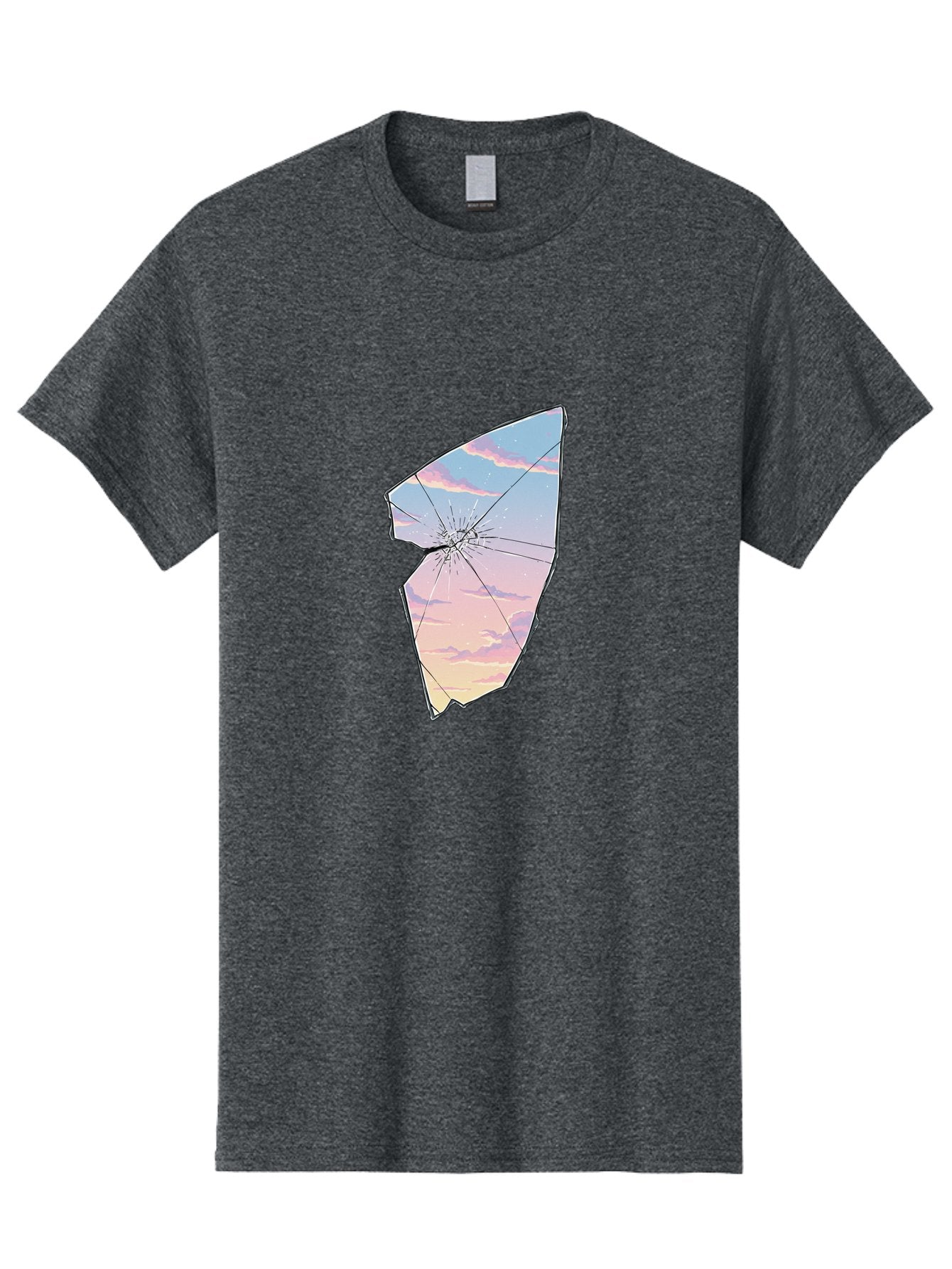 Broken-Glass-With-Sunset Men'S Graphic Tee, 100% Cotton, Comfortable Casual Summer Wear, Machine Washable, Vintage Camera, Old Camera, Antique Camera, Black Camera, Classic Photography, Photography Equipment, Nostalgic Device, Film Camera, Bak122 8