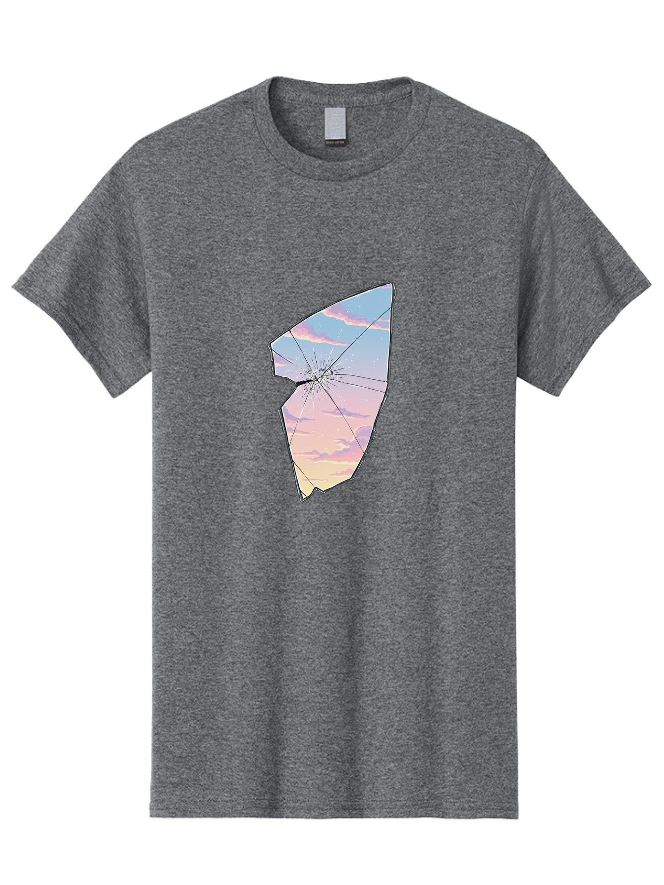 Broken-Glass-With-Sunset Men'S Graphic Tee, 100% Cotton, Comfortable Casual Summer Wear, Machine Washable, Vintage Camera, Old Camera, Antique Camera, Black Camera, Classic Photography, Photography Equipment, Nostalgic Device, Film Camera, Bak122