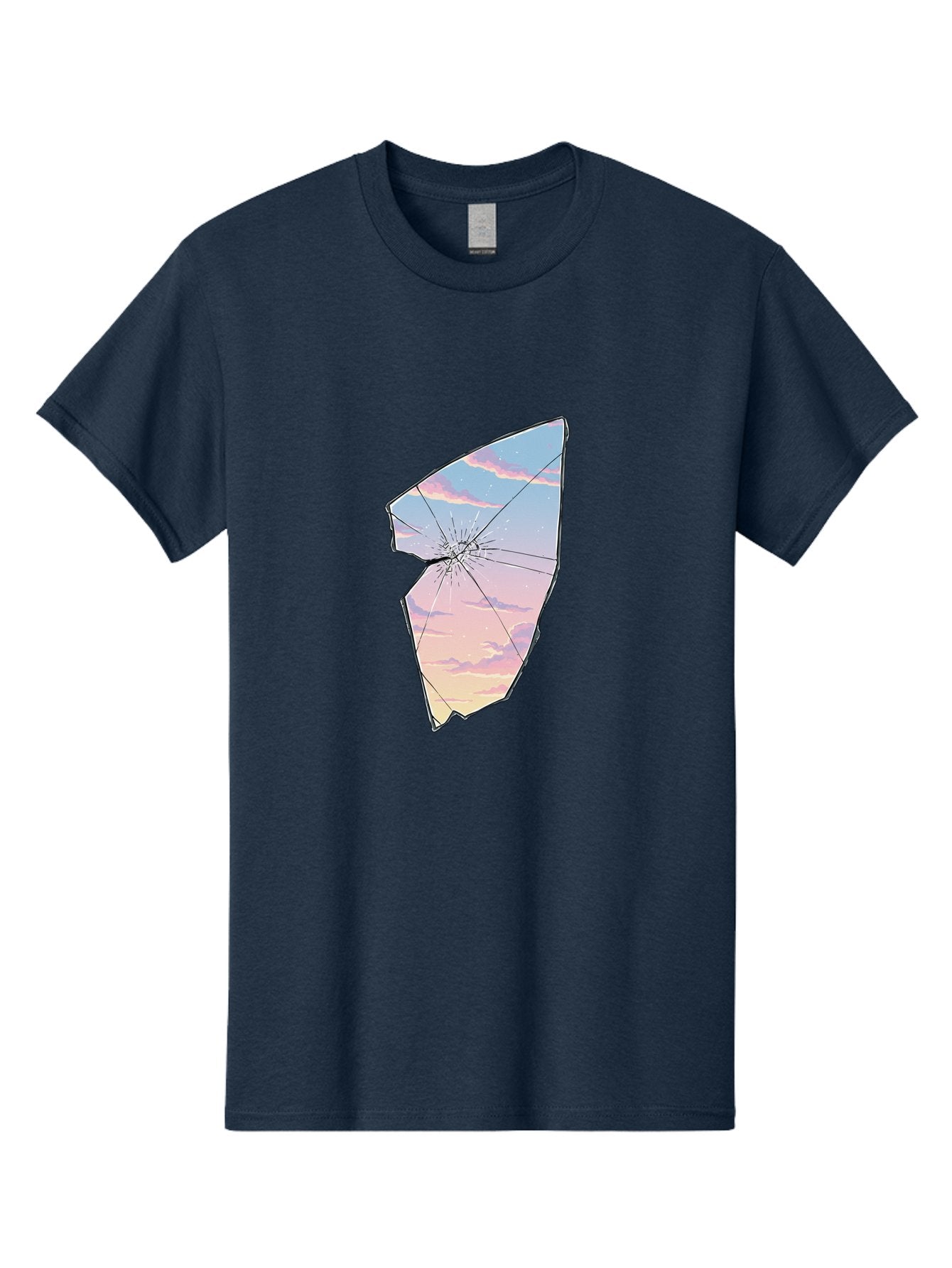 Broken-Glass-With-Sunset Men'S Graphic Tee, 100% Cotton, Comfortable Casual Summer Wear, Machine Washable, Vintage Camera, Old Camera, Antique Camera, Black Camera, Classic Photography, Photography Equipment, Nostalgic Device, Film Camera, Bak122 9