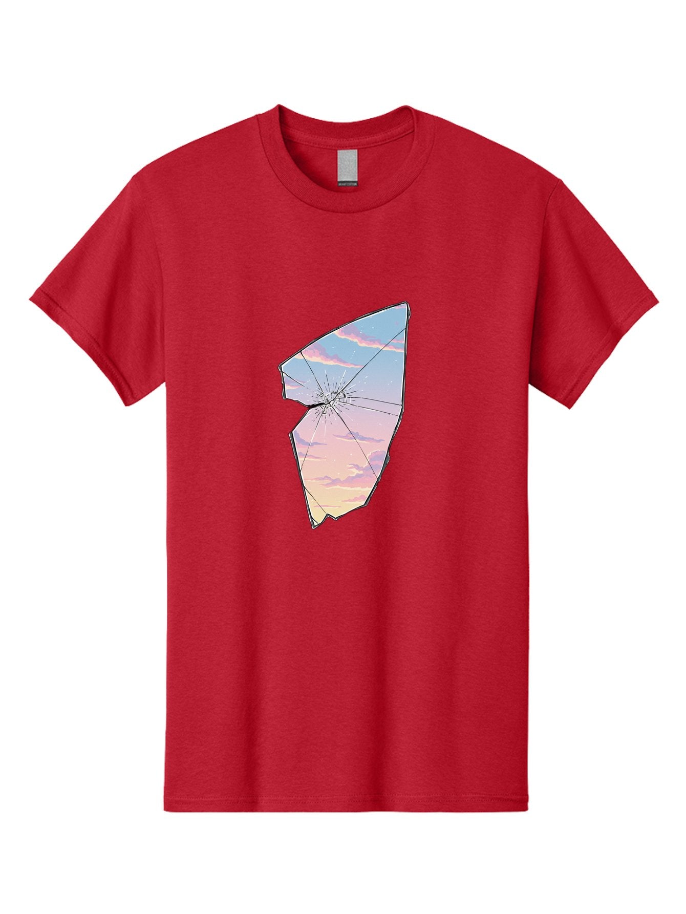 Broken-Glass-With-Sunset Men'S Graphic Tee, 100% Cotton, Comfortable Casual Summer Wear, Machine Washable, Vintage Camera, Old Camera, Antique Camera, Black Camera, Classic Photography, Photography Equipment, Nostalgic Device, Film Camera, Bak122 7