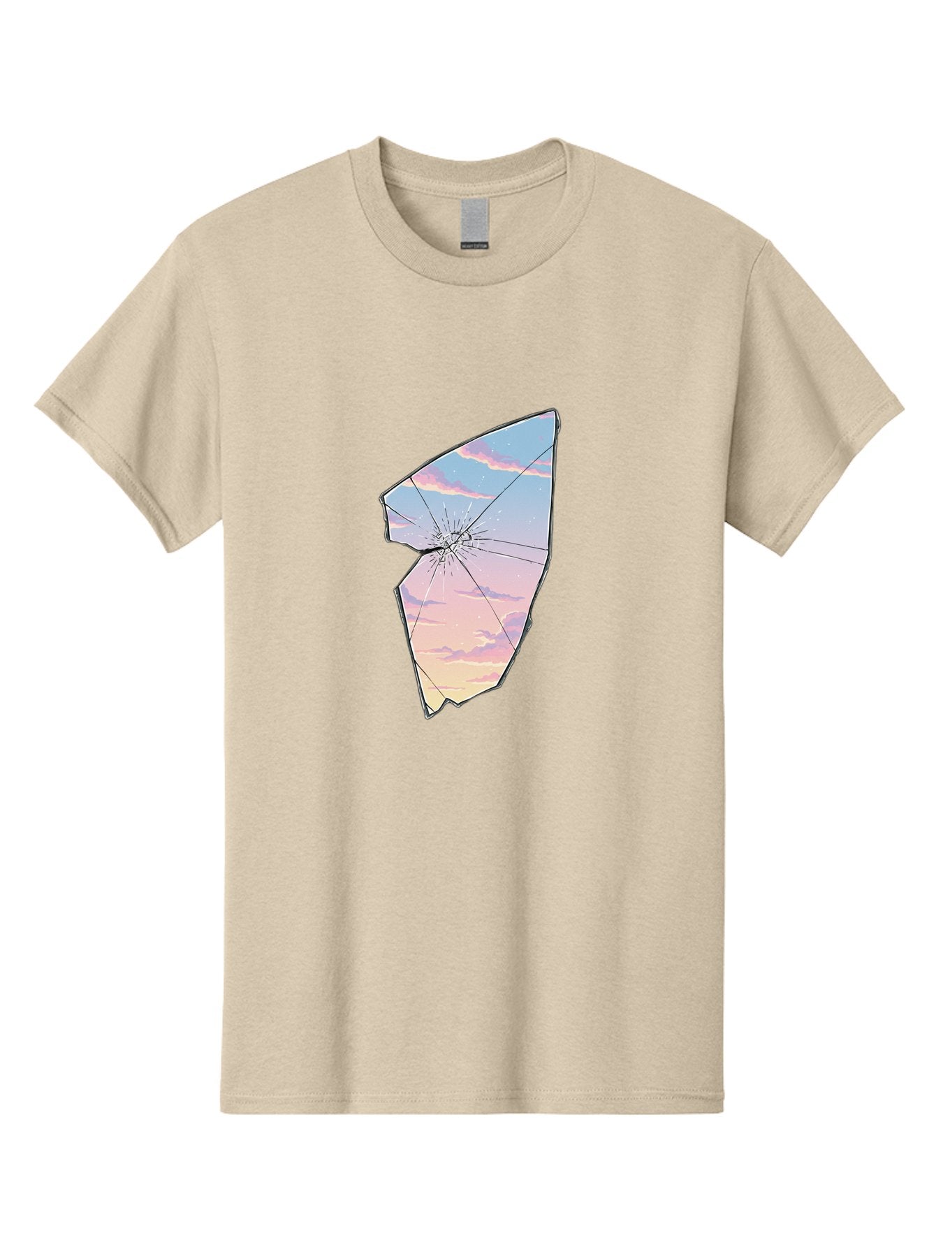 Broken-Glass-With-Sunset Men'S Graphic Tee, 100% Cotton, Comfortable Casual Summer Wear, Machine Washable, Vintage Camera, Old Camera, Antique Camera, Black Camera, Classic Photography, Photography Equipment, Nostalgic Device, Film Camera, Bak122