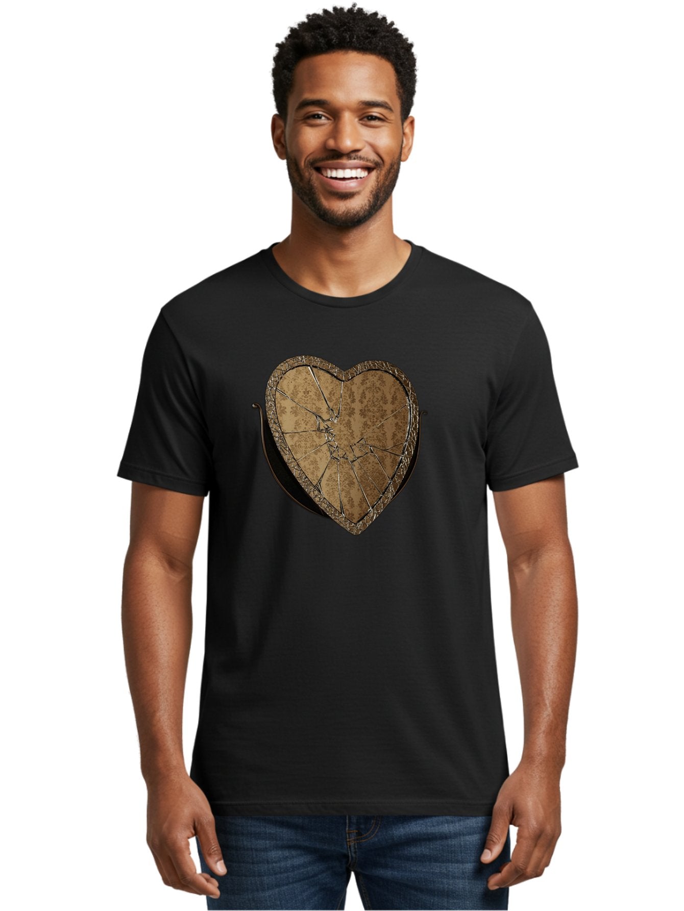 Broken-Heart-2 Men'S Graphic Tee, 100% Cotton, Comfortable Casual Summer Wear, Machine Washable, Vintage Camera, Old Camera, Antique Camera, Black Camera, Classic Photography, Photography Equipment, Nostalgic Device, Film Camera, Camera Art Bak125 28