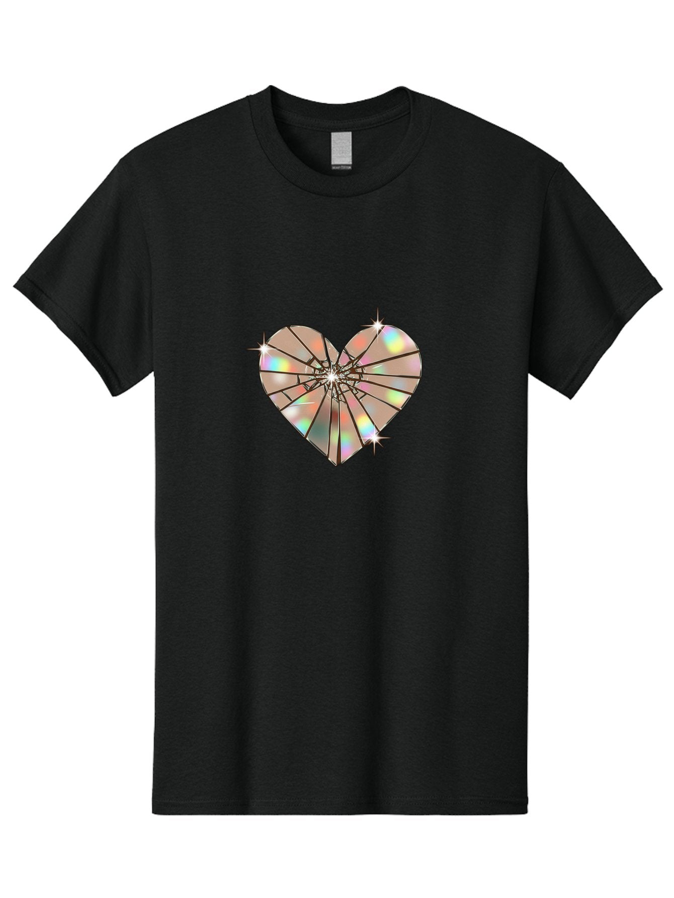 Broken-Holographic-Heart-1 Men'S Graphic Tee, 100% Cotton, Comfortable Casual Summer Wear, Machine Washable, Vintage Camera, Old Camera, Antique Camera, Black Camera, Classic Photography, Photography Equipment, Nostalgic Device, Film Camera, Bak127 13