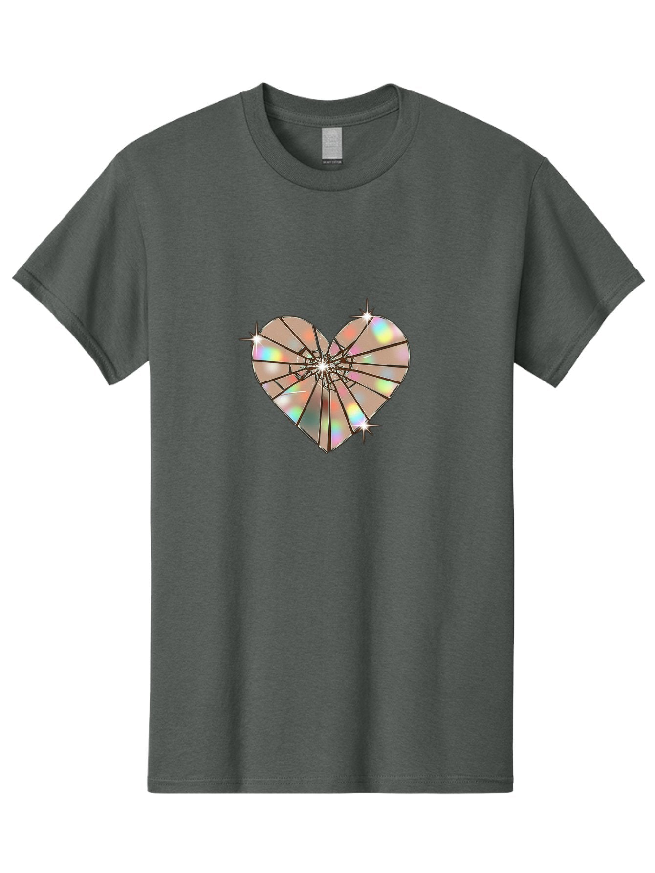 Broken-Holographic-Heart-1 Men'S Graphic Tee, 100% Cotton, Comfortable Casual Summer Wear, Machine Washable, Vintage Camera, Old Camera, Antique Camera, Black Camera, Classic Photography, Photography Equipment, Nostalgic Device, Film Camera, Bak127 12