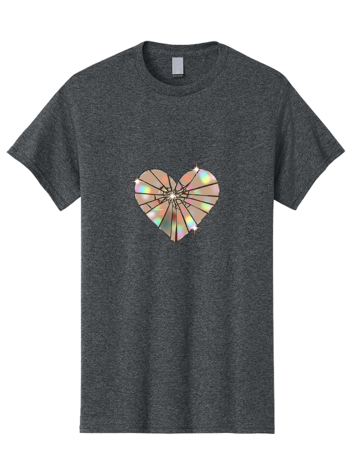 Broken-Holographic-Heart-1 Men'S Graphic Tee, 100% Cotton, Comfortable Casual Summer Wear, Machine Washable, Vintage Camera, Old Camera, Antique Camera, Black Camera, Classic Photography, Photography Equipment, Nostalgic Device, Film Camera, Bak127 9