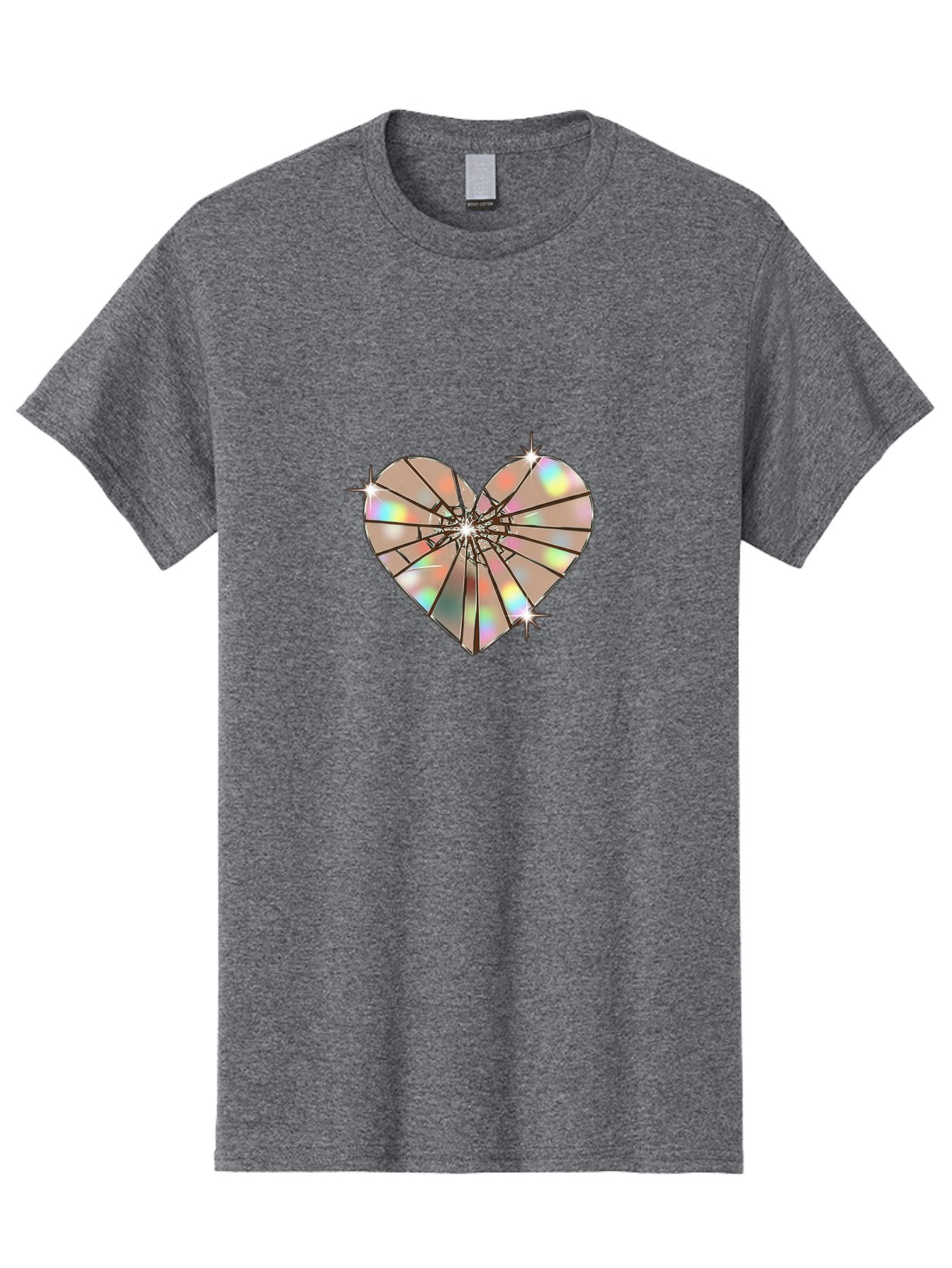 Broken-Holographic-Heart-1 Men'S Graphic Tee, 100% Cotton, Comfortable Casual Summer Wear, Machine Washable, Vintage Camera, Old Camera, Antique Camera, Black Camera, Classic Photography, Photography Equipment, Nostalgic Device, Film Camera, Bak127 3