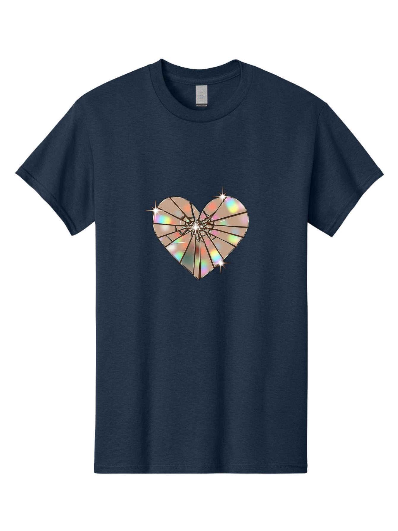 Broken-Holographic-Heart-1 Men'S Graphic Tee, 100% Cotton, Comfortable Casual Summer Wear, Machine Washable, Vintage Camera, Old Camera, Antique Camera, Black Camera, Classic Photography, Photography Equipment, Nostalgic Device, Film Camera, Bak127 10