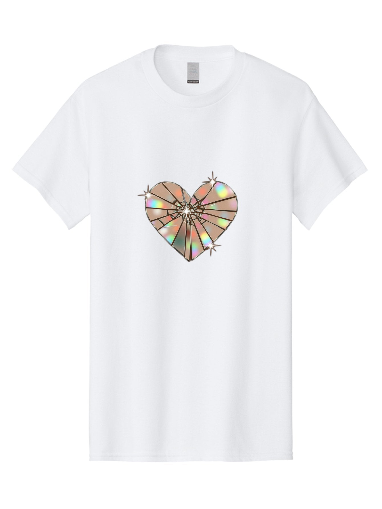 Broken-Holographic-Heart-1 Men'S Graphic Tee, 100% Cotton, Comfortable Casual Summer Wear, Machine Washable, Vintage Camera, Old Camera, Antique Camera, Black Camera, Classic Photography, Photography Equipment, Nostalgic Device, Film Camera, Bak127