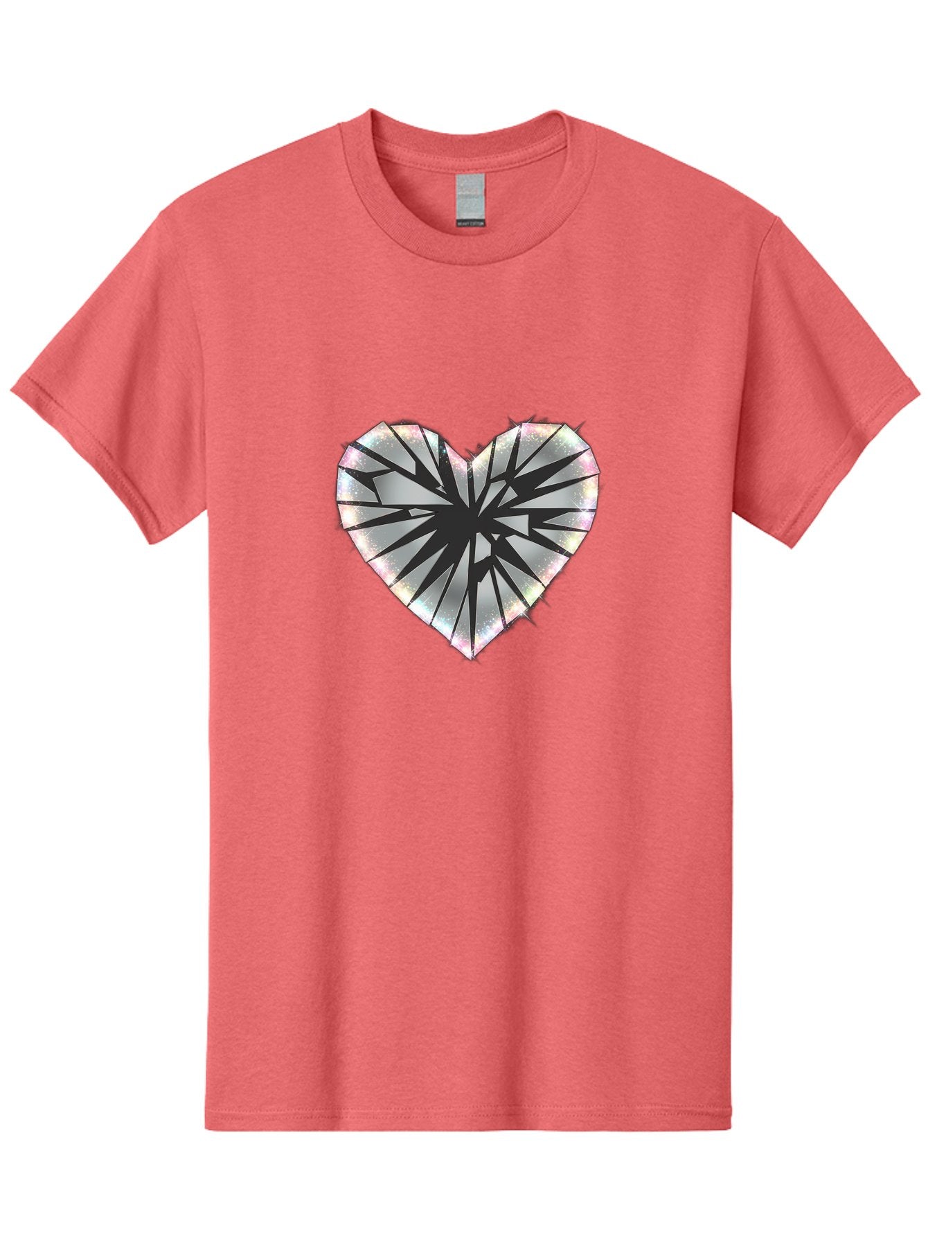 Broken-Holographic-Heart Men'S Graphic Tee, 100% Cotton, Comfortable Casual Summer Wear, Machine Washable, Vintage Camera, Old Camera, Antique Camera, Black Camera, Classic Photography, Photography Equipment, Nostalgic Device, Film Camera, Bak128 8