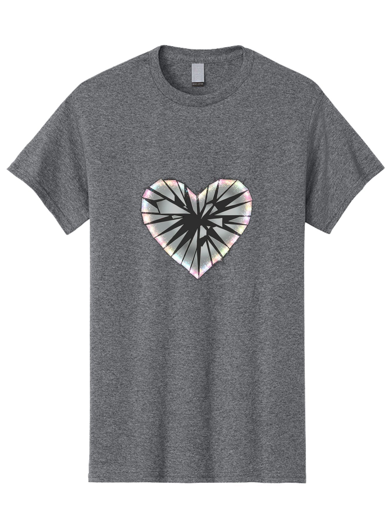 Broken-Holographic-Heart Men'S Graphic Tee, 100% Cotton, Comfortable Casual Summer Wear, Machine Washable, Vintage Camera, Old Camera, Antique Camera, Black Camera, Classic Photography, Photography Equipment, Nostalgic Device, Film Camera, Bak128 5