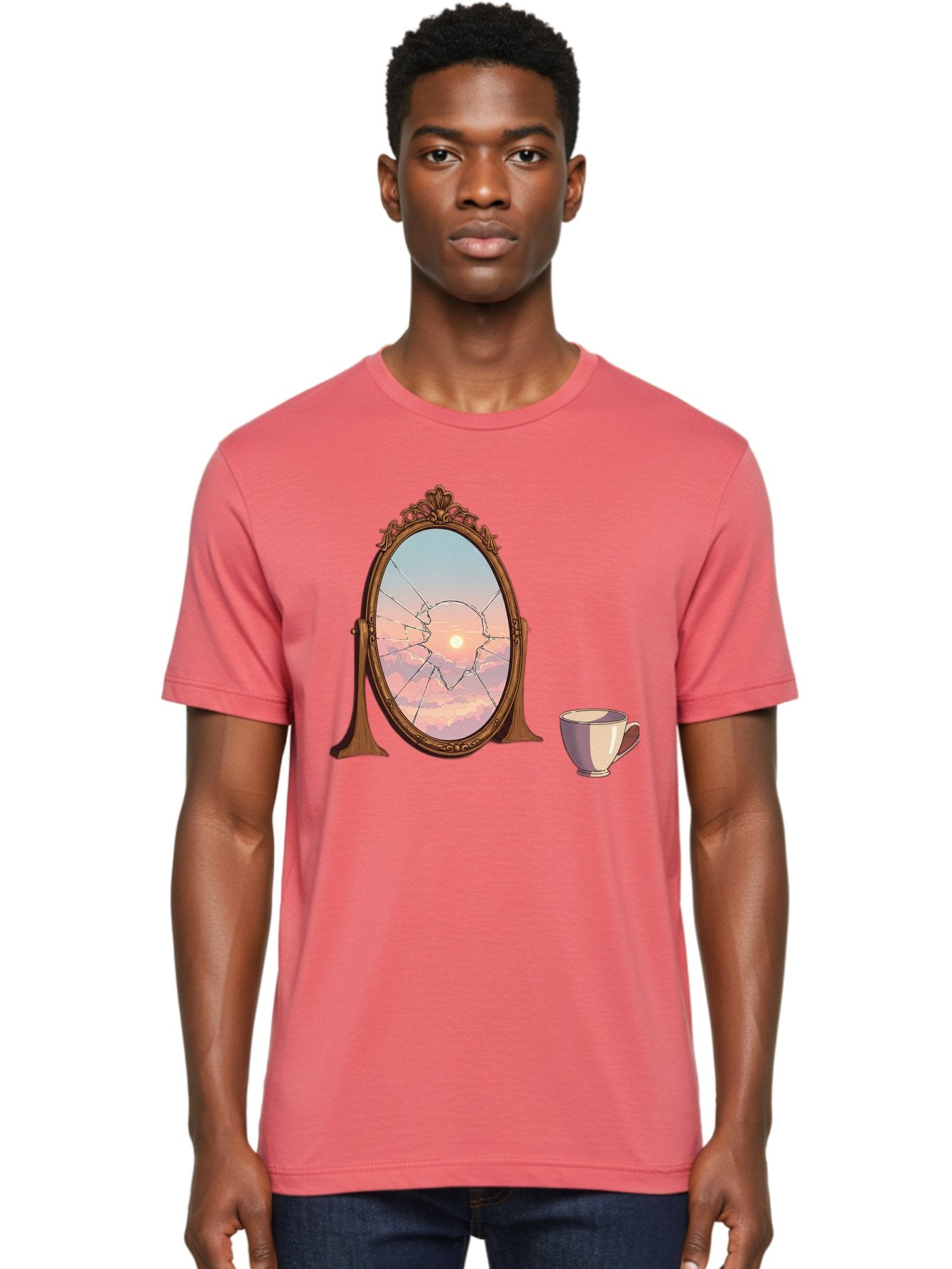 Broken-Mirror-1 Men'S Graphic Tee, 100% Cotton, Comfortable Casual Summer Wear, Machine Washable, Vintage Camera, Old Camera, Antique Camera, Black Camera, Classic Photography, Photography Equipment, Nostalgic Device, Film Camera, Camera Art Bak129 23