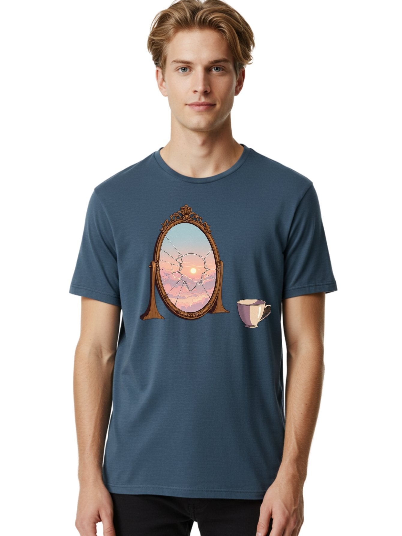 Broken-Mirror-1 Men'S Graphic Tee, 100% Cotton, Comfortable Casual Summer Wear, Machine Washable, Vintage Camera, Old Camera, Antique Camera, Black Camera, Classic Photography, Photography Equipment, Nostalgic Device, Film Camera, Camera Art Bak129 21