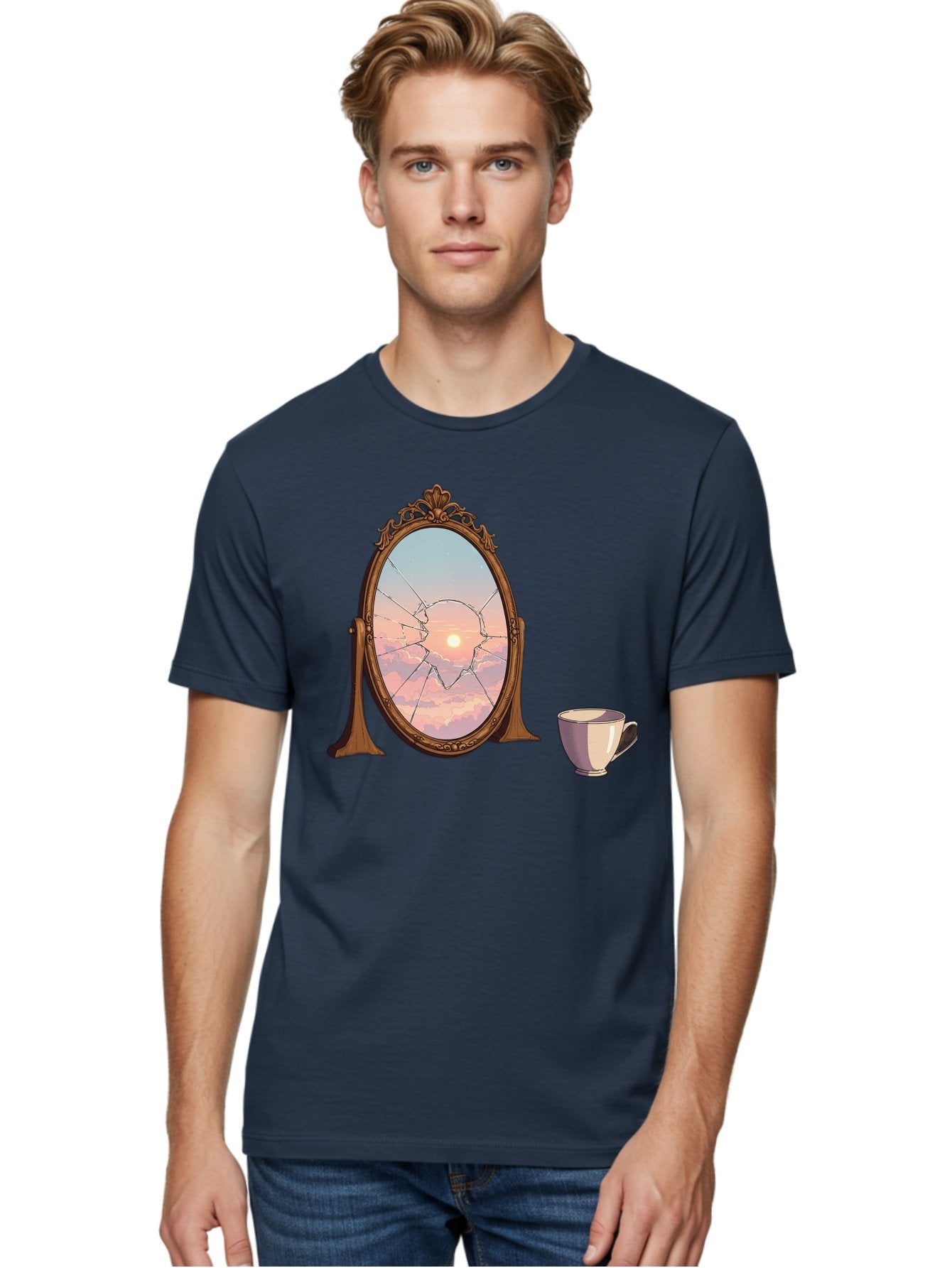 Broken-Mirror-1 Men'S Graphic Tee, 100% Cotton, Comfortable Casual Summer Wear, Machine Washable, Vintage Camera, Old Camera, Antique Camera, Black Camera, Classic Photography, Photography Equipment, Nostalgic Device, Film Camera, Camera Art Bak129 25