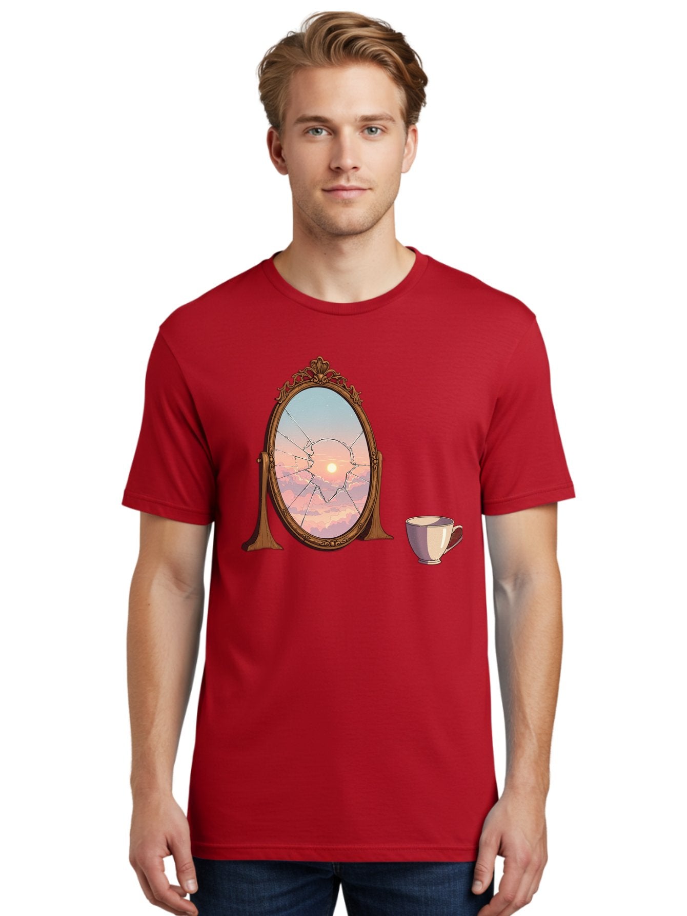 Broken-Mirror-1 Men'S Graphic Tee, 100% Cotton, Comfortable Casual Summer Wear, Machine Washable, Vintage Camera, Old Camera, Antique Camera, Black Camera, Classic Photography, Photography Equipment, Nostalgic Device, Film Camera, Camera Art Bak129 28