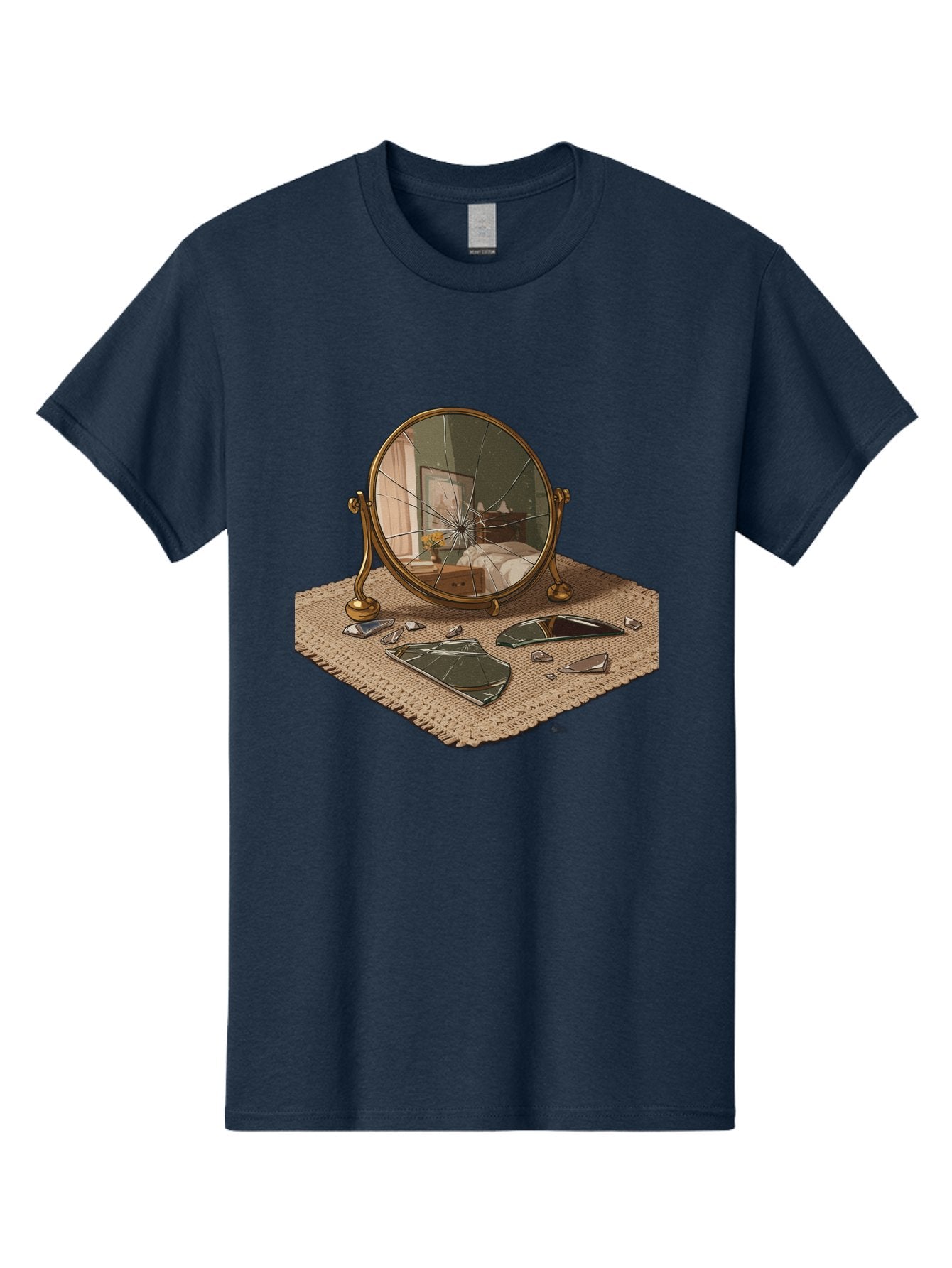 Broken-Mirror-3 Men'S Graphic Tee, 100% Cotton, Comfortable Casual Summer Wear, Machine Washable, Vintage Camera, Old Camera, Antique Camera, Black Camera, Classic Photography, Photography Equipment, Nostalgic Device, Film Camera, Camera Art Bak131