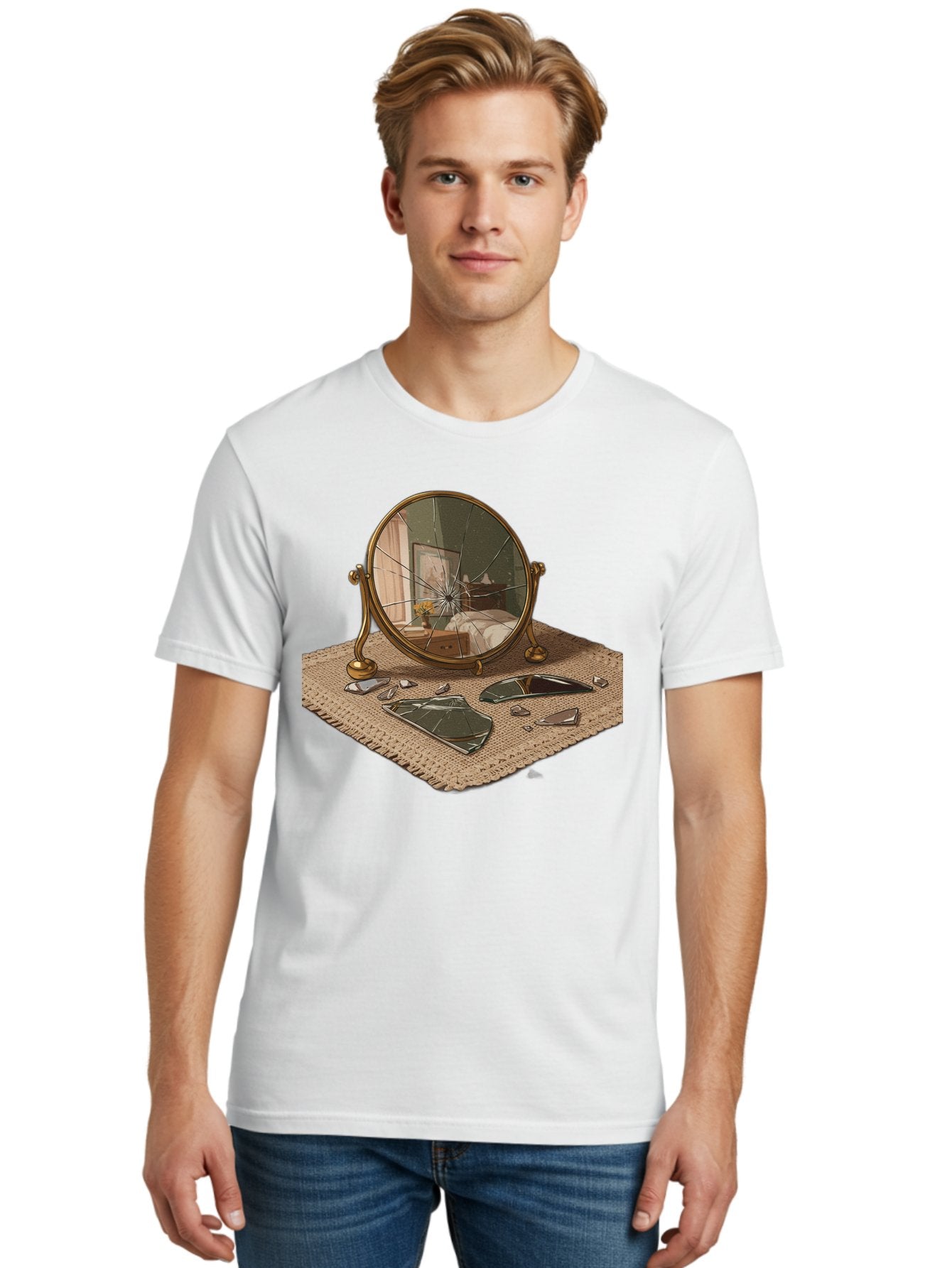 Broken-Mirror-3 Men'S Graphic Tee, 100% Cotton, Comfortable Casual Summer Wear, Machine Washable, Vintage Camera, Old Camera, Antique Camera, Black Camera, Classic Photography, Photography Equipment, Nostalgic Device, Film Camera, Camera Art Bak131 29