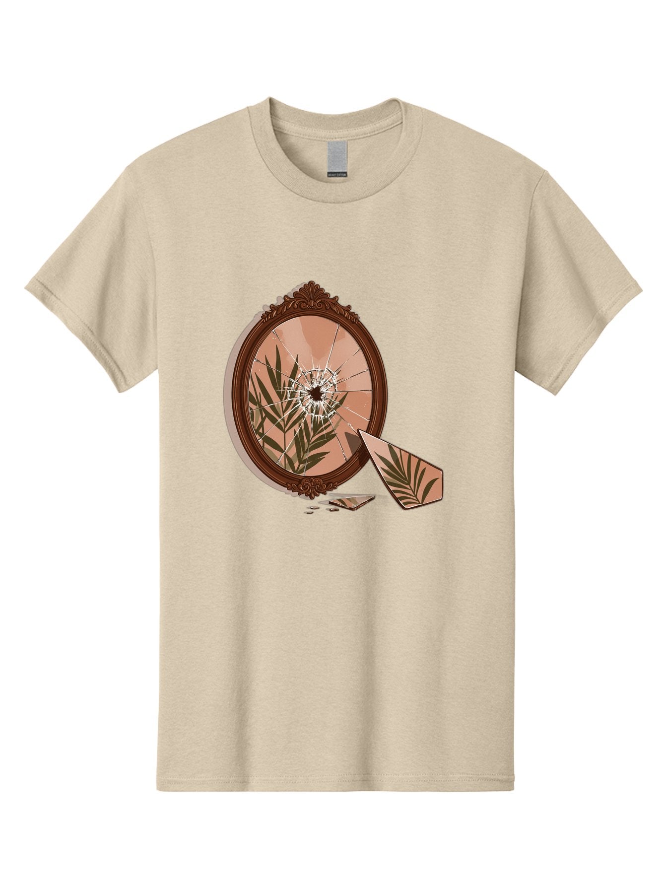 Broken-Mirror-With-Cannabis-Leaf Men'S Graphic Tee, 100% Cotton, Comfortable Casual Summer Wear, Machine Washable, Vintage Camera, Old Camera, Antique Camera, Black Camera, Classic Photography, Photography Equipment, Nostalgic Device, Bak135