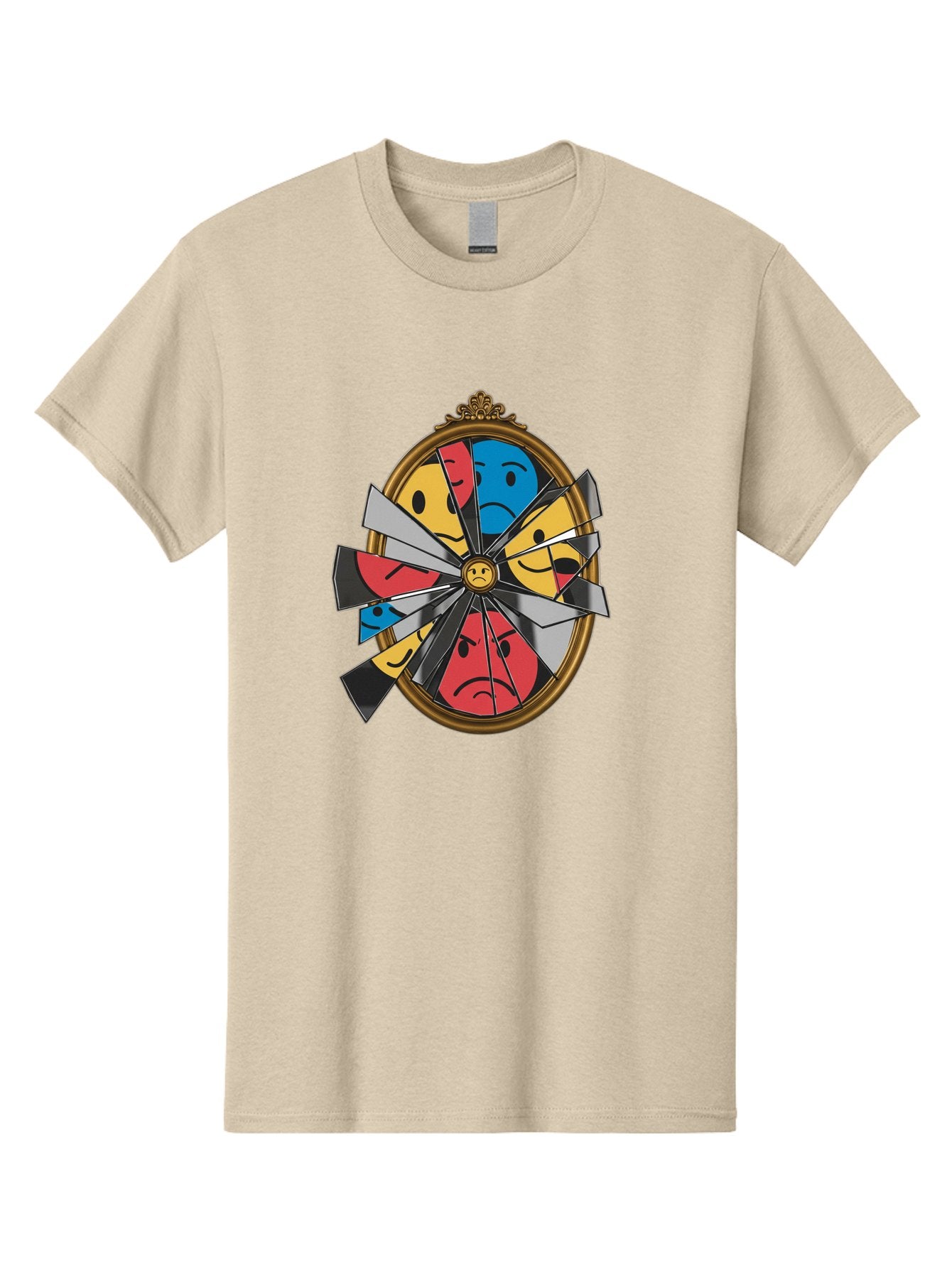 Broken-Mirror-With-Emoticons Men'S Graphic Tee, 100% Cotton, Comfortable Casual Summer Wear, Machine Washable, Vintage Camera, Old Camera, Antique Camera, Black Camera, Classic Photography, Photography Equipment, Nostalgic Device, Film Camera, Bak136 9