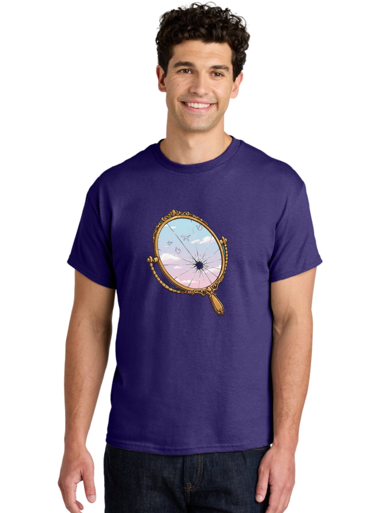 Broken-Mirror Men'S Graphic Tee, 100% Cotton, Comfortable Casual Summer Wear, Machine Washable, Vintage Camera, Old Camera, Antique Camera, Black Camera, Classic Photography, Photography Equipment, Nostalgic Device, Film Camera, Camera Art Bak137 24