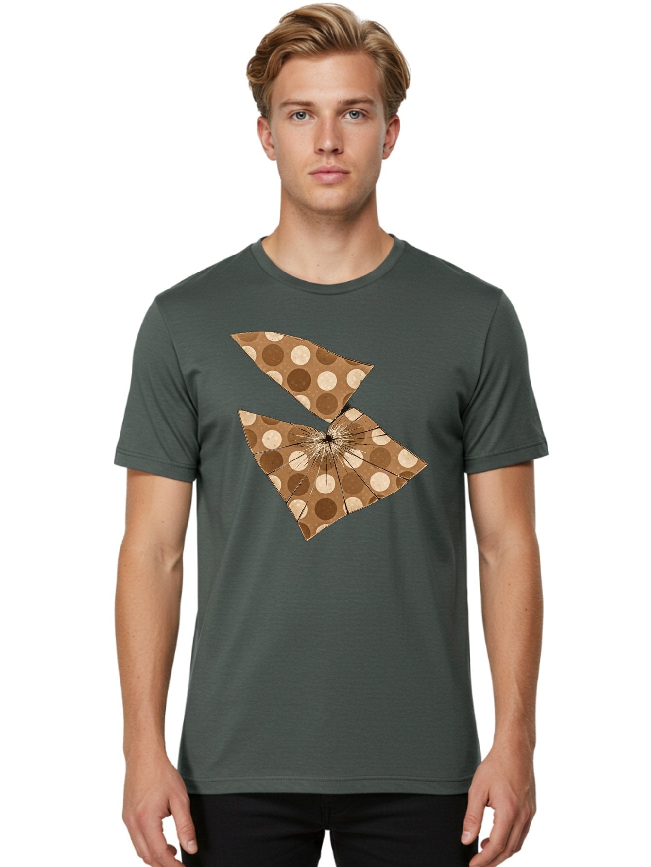 Brown-And-Beige-Polka-Dot-Parasol Men'S Graphic Tee, 100% Cotton, Comfortable Casual Summer Wear, Machine Washable, Vintage Camera, Old Camera, Antique Camera, Black Camera, Classic Photography, Photography Equipment, Nostalgic Device, Bak141 26