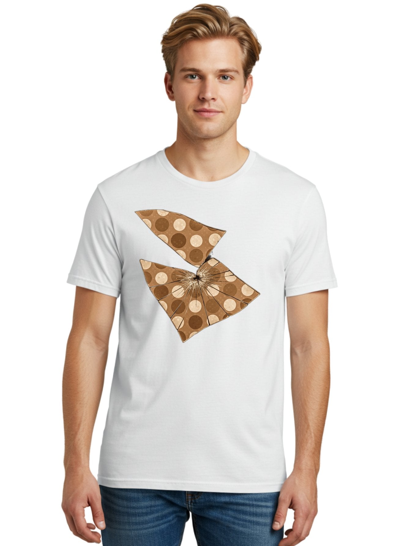 Brown-And-Beige-Polka-Dot-Parasol Men'S Graphic Tee, 100% Cotton, Comfortable Casual Summer Wear, Machine Washable, Vintage Camera, Old Camera, Antique Camera, Black Camera, Classic Photography, Photography Equipment, Nostalgic Device, Bak141 29