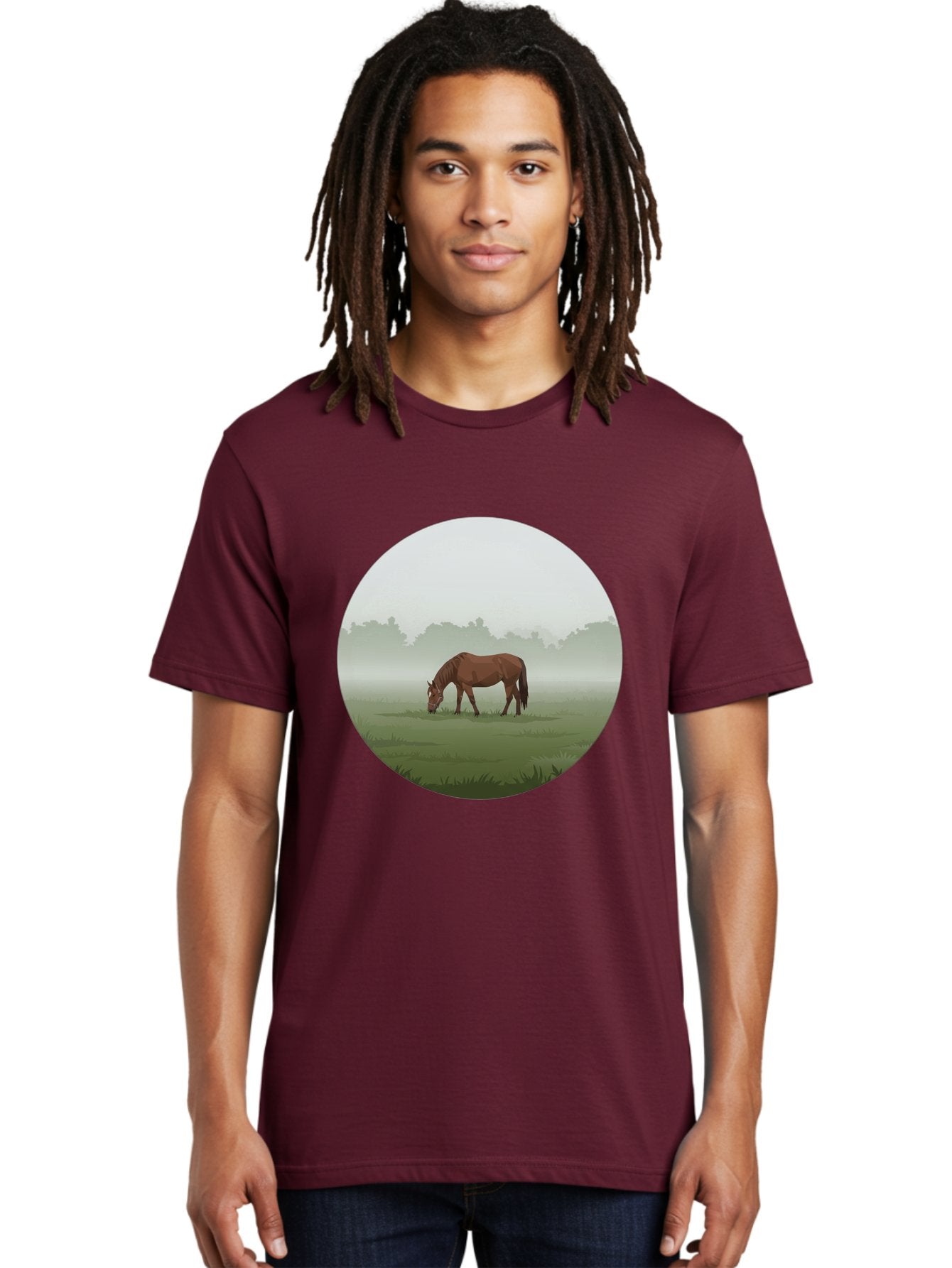 Brown-Horse-Grazing Men'S Graphic Tee, 100% Cotton, Comfortable Casual Summer Wear, Machine Washable, Vintage Camera, Old Camera, Antique Camera, Black Camera, Classic Photography, Photography Equipment, Nostalgic Device, Film Camera, Bak142 28