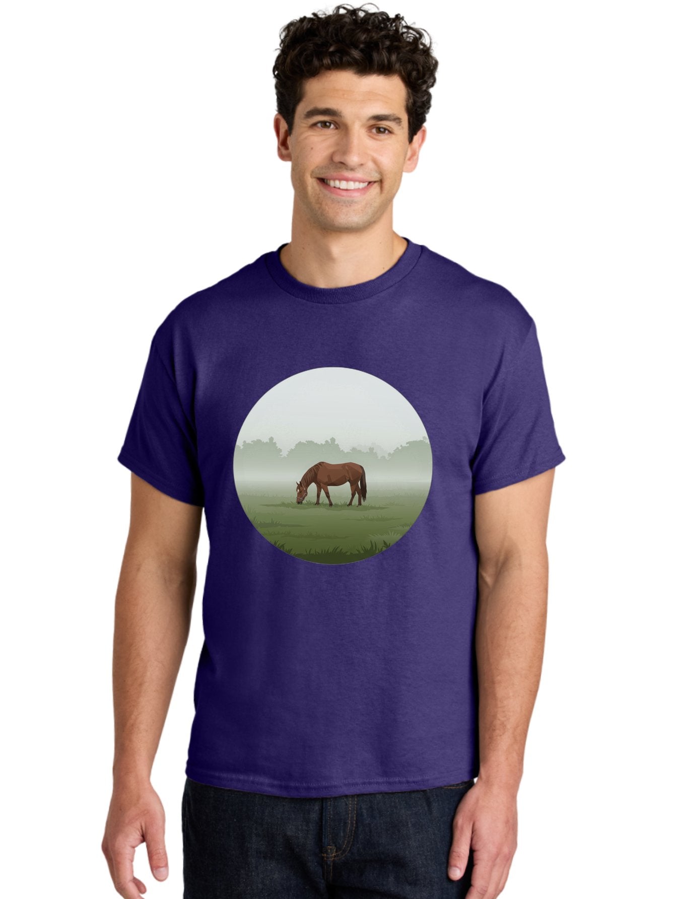 Brown-Horse-Grazing Men'S Graphic Tee, 100% Cotton, Comfortable Casual Summer Wear, Machine Washable, Vintage Camera, Old Camera, Antique Camera, Black Camera, Classic Photography, Photography Equipment, Nostalgic Device, Film Camera, Bak142 24