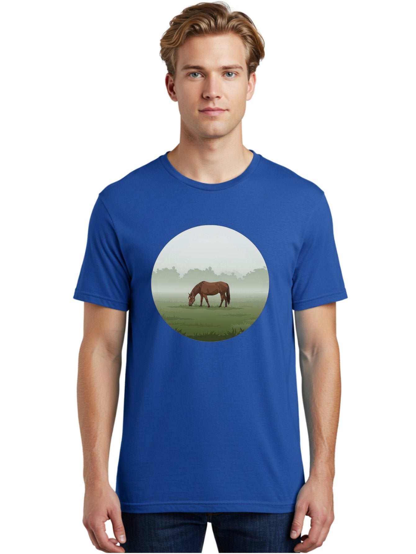Brown-Horse-Grazing Men'S Graphic Tee, 100% Cotton, Comfortable Casual Summer Wear, Machine Washable, Vintage Camera, Old Camera, Antique Camera, Black Camera, Classic Photography, Photography Equipment, Nostalgic Device, Film Camera, Bak142 23