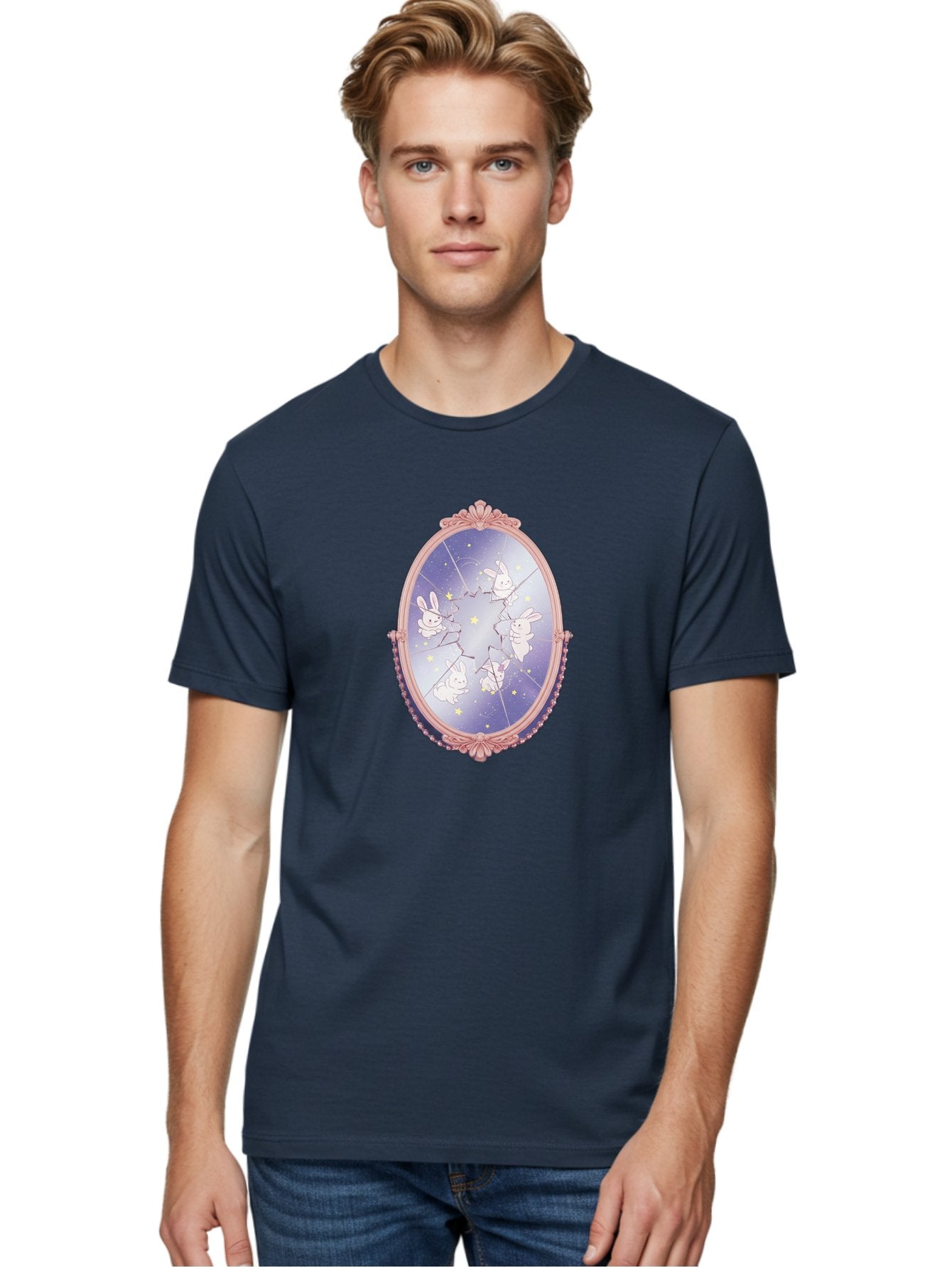 Bunnies-In-Broken-Mirror Men'S Graphic Tee, 100% Cotton, Comfortable Casual Summer Wear, Machine Washable, Vintage Camera, Old Camera, Antique Camera, Black Camera, Classic Photography, Photography Equipment, Nostalgic Device, Film Camera, Bak147 23