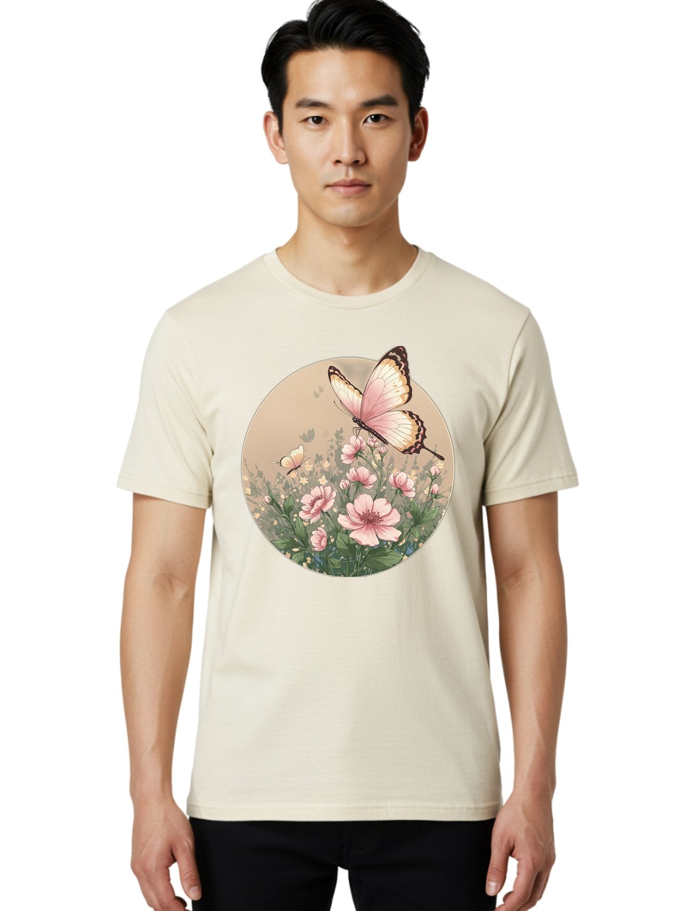 Butterflies-And-Flowers Men'S Graphic Tee, 100% Cotton, Comfortable Casual Summer Wear, Machine Washable, Vintage Camera, Old Camera, Antique Camera, Black Camera, Classic Photography, Photography Equipment, Nostalgic Device, Film Camera, Bak152 21