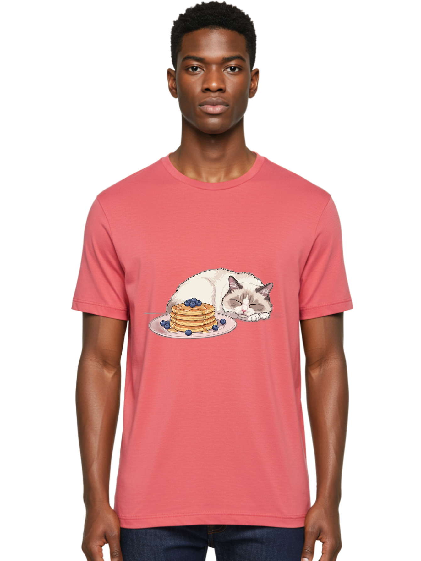Cat-And-Pancakes-2 Men'S Graphic Tee, 100% Cotton, Comfortable Casual Summer Wear, Machine Washable, Vintage Camera, Old Camera, Antique Camera, Black Camera, Classic Photography, Photography Equipment, Nostalgic Device, Film Camera, Bak185 23