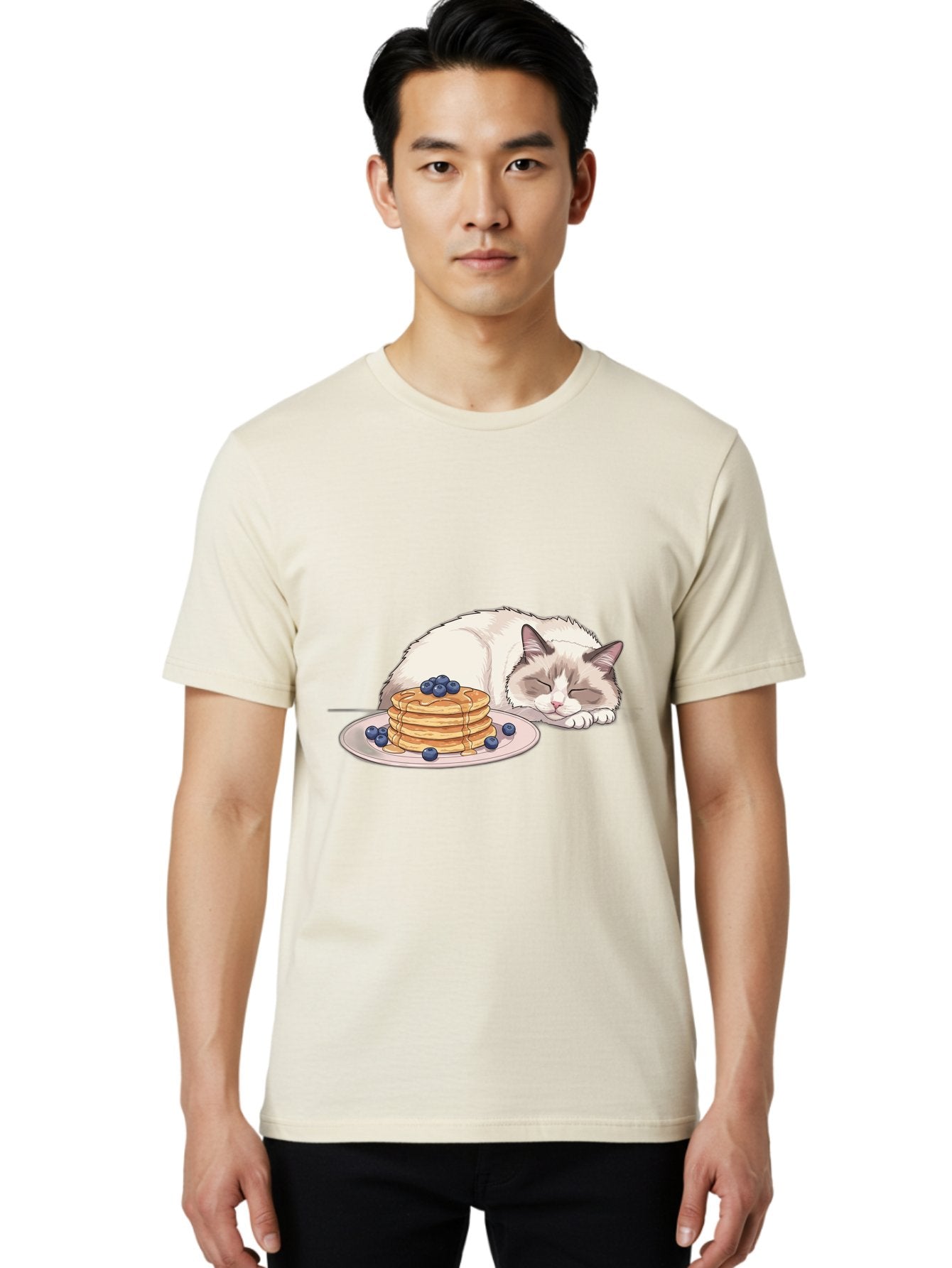 Cat-And-Pancakes-2 Men'S Graphic Tee, 100% Cotton, Comfortable Casual Summer Wear, Machine Washable, Vintage Camera, Old Camera, Antique Camera, Black Camera, Classic Photography, Photography Equipment, Nostalgic Device, Film Camera, Bak185 20