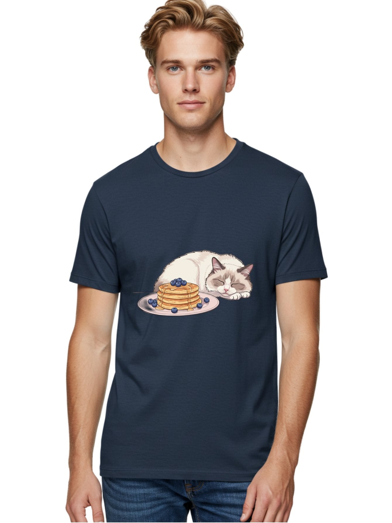 Cat-And-Pancakes-2 Men'S Graphic Tee, 100% Cotton, Comfortable Casual Summer Wear, Machine Washable, Vintage Camera, Old Camera, Antique Camera, Black Camera, Classic Photography, Photography Equipment, Nostalgic Device, Film Camera, Bak185 25