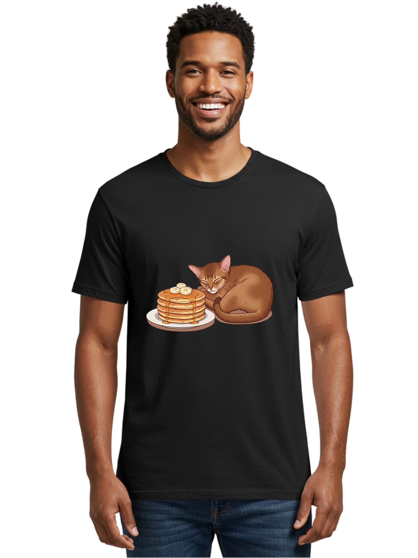 Cat-And-Pancakes-3 Men'S Graphic Tee, 100% Cotton, Comfortable Casual Summer Wear, Machine Washable, Vintage Camera, Old Camera, Antique Camera, Black Camera, Classic Photography, Photography Equipment, Nostalgic Device, Film Camera, Bak186 30