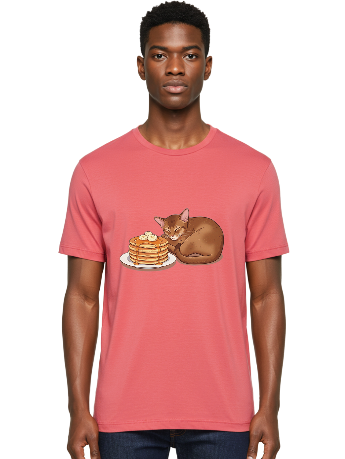Cat-And-Pancakes-3 Men'S Graphic Tee, 100% Cotton, Comfortable Casual Summer Wear, Machine Washable, Vintage Camera, Old Camera, Antique Camera, Black Camera, Classic Photography, Photography Equipment, Nostalgic Device, Film Camera, Bak186 30