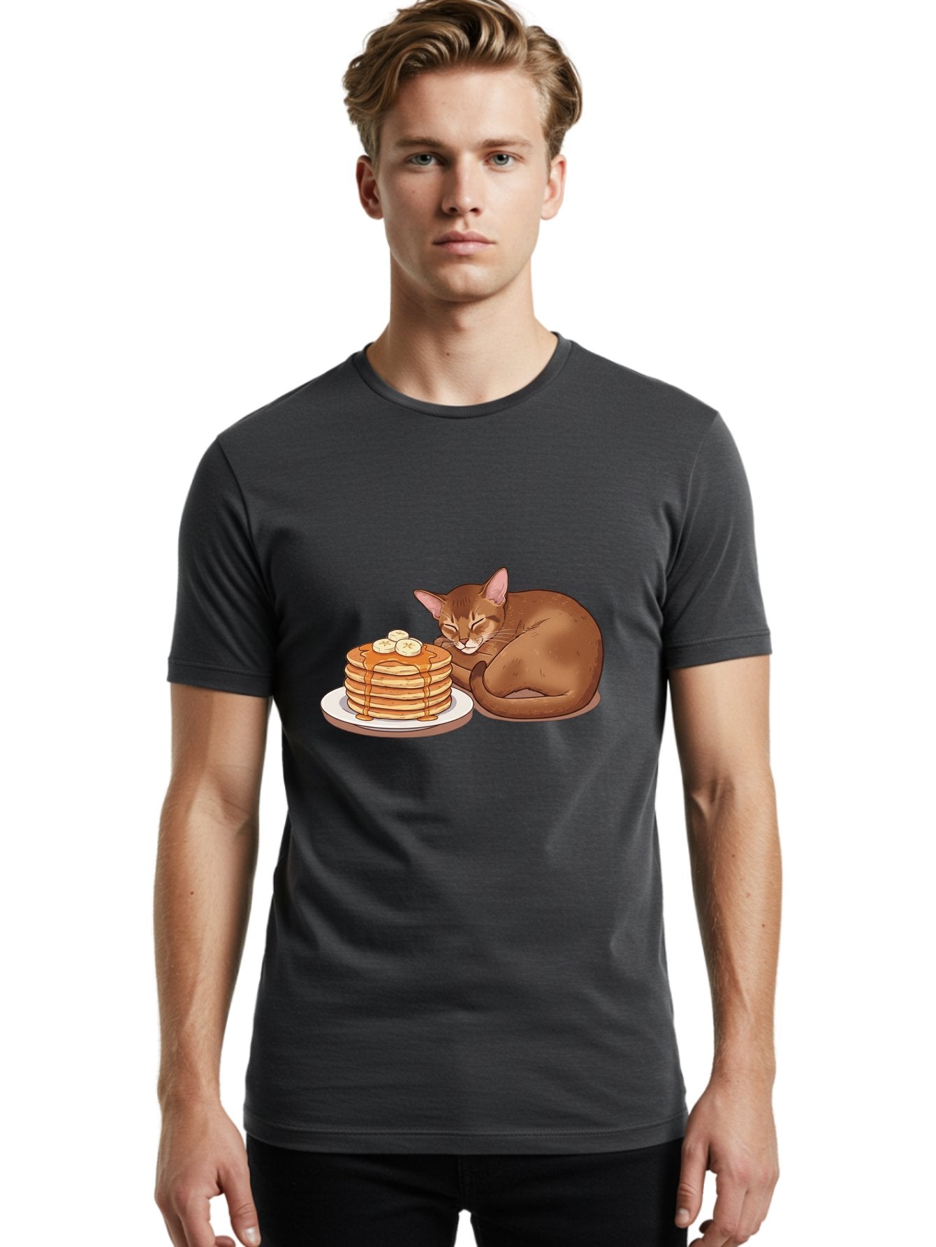 Cat-And-Pancakes-3 Men'S Graphic Tee, 100% Cotton, Comfortable Casual Summer Wear, Machine Washable, Vintage Camera, Old Camera, Antique Camera, Black Camera, Classic Photography, Photography Equipment, Nostalgic Device, Film Camera, Bak186 26