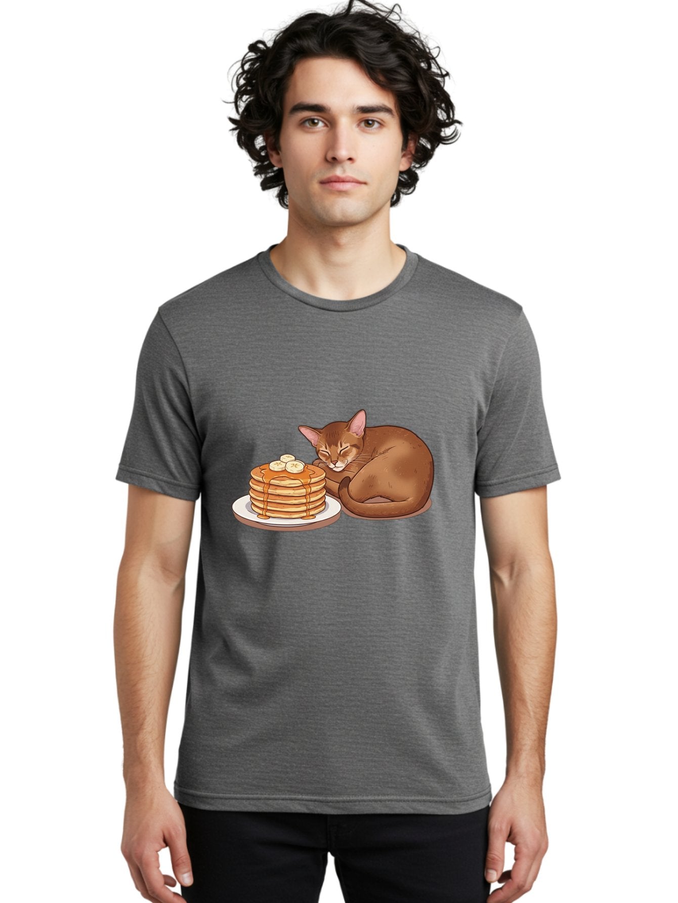 Cat-And-Pancakes-3 Men'S Graphic Tee, 100% Cotton, Comfortable Casual Summer Wear, Machine Washable, Vintage Camera, Old Camera, Antique Camera, Black Camera, Classic Photography, Photography Equipment, Nostalgic Device, Film Camera, Bak186 25