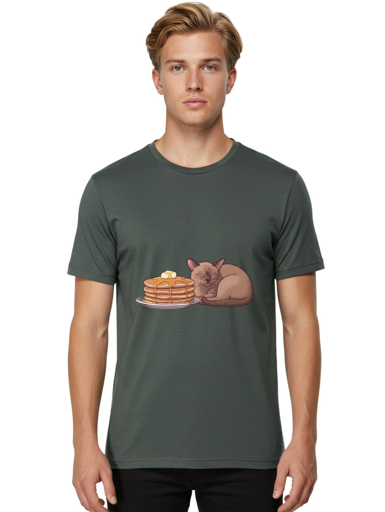 Cat-And-Pancakes-4 Men'S Graphic Tee, 100% Cotton, Comfortable Casual Summer Wear, Machine Washable, Vintage Camera, Old Camera, Antique Camera, Black Camera, Classic Photography, Photography Equipment, Nostalgic Device, Film Camera, Bak187 30