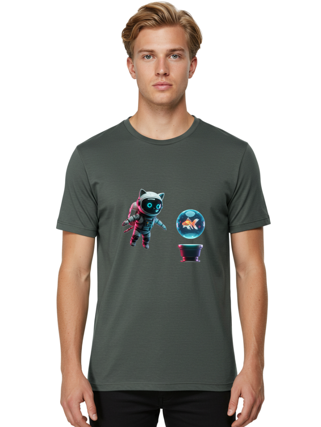 Cat-Astronaut-1 Men'S Graphic Tee, 100% Cotton, Comfortable Casual Summer Wear, Machine Washable, Vintage Camera, Old Camera, Antique Camera, Black Camera, Classic Photography, Photography Equipment, Nostalgic Device, Film Camera, Camera Art Bak189 19