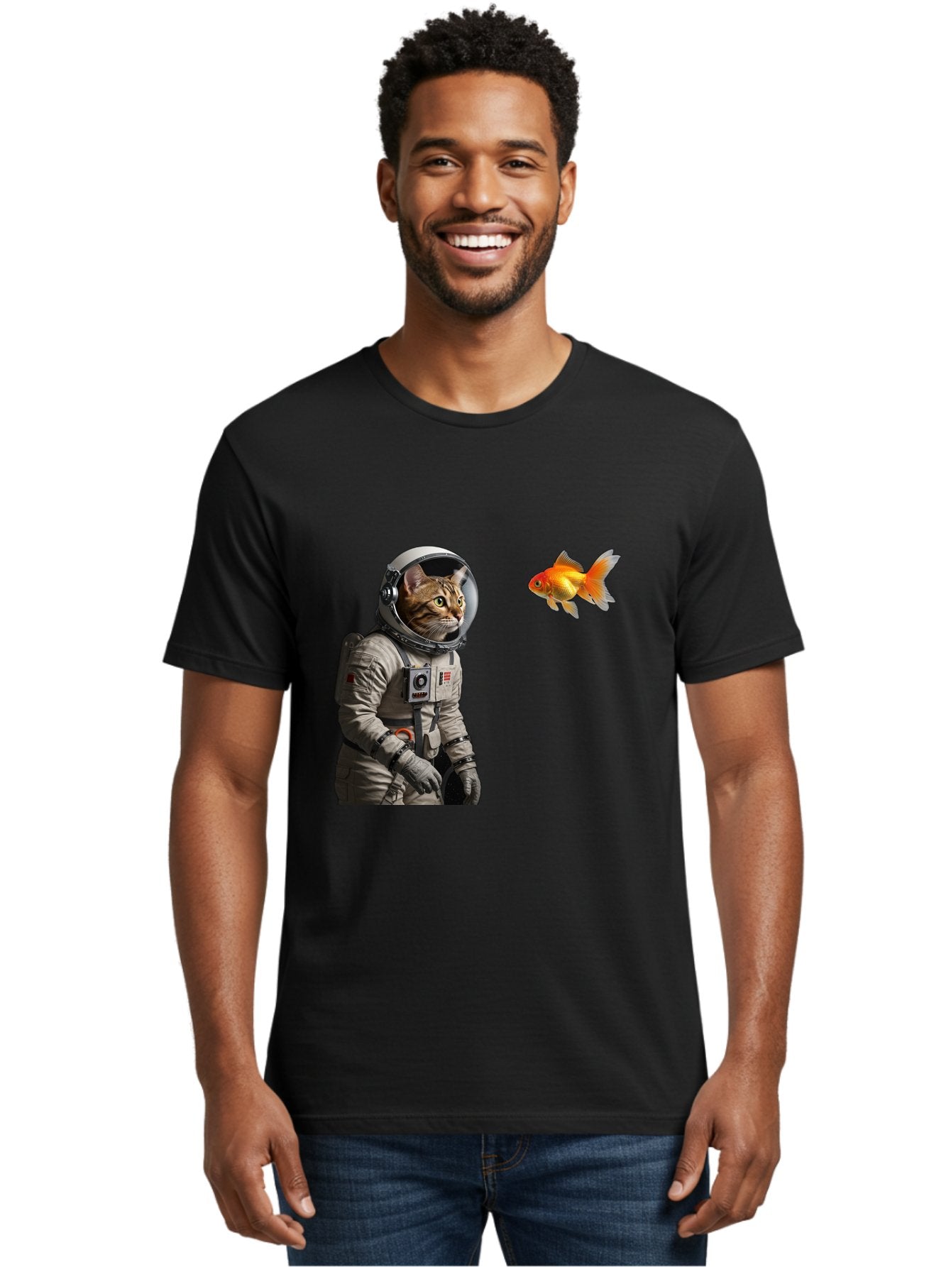Cat-Astronaut-2 Men'S Graphic Tee, 100% Cotton, Comfortable Casual Summer Wear, Machine Washable, Vintage Camera, Old Camera, Antique Camera, Black Camera, Classic Photography, Photography Equipment, Nostalgic Device, Film Camera, Camera Art Bak190 24