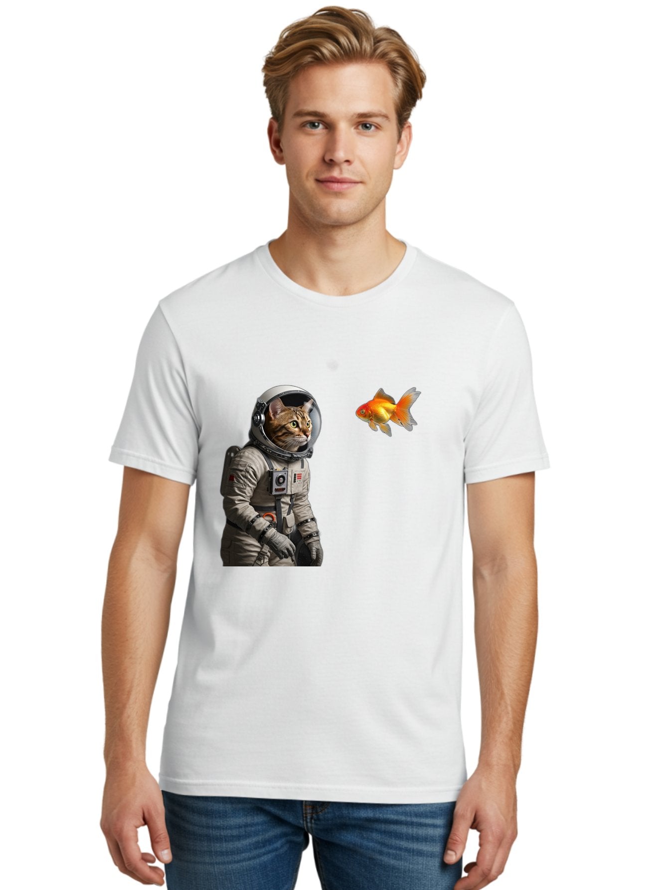 Cat-Astronaut-2 Men'S Graphic Tee, 100% Cotton, Comfortable Casual Summer Wear, Machine Washable, Vintage Camera, Old Camera, Antique Camera, Black Camera, Classic Photography, Photography Equipment, Nostalgic Device, Film Camera, Camera Art Bak190 20