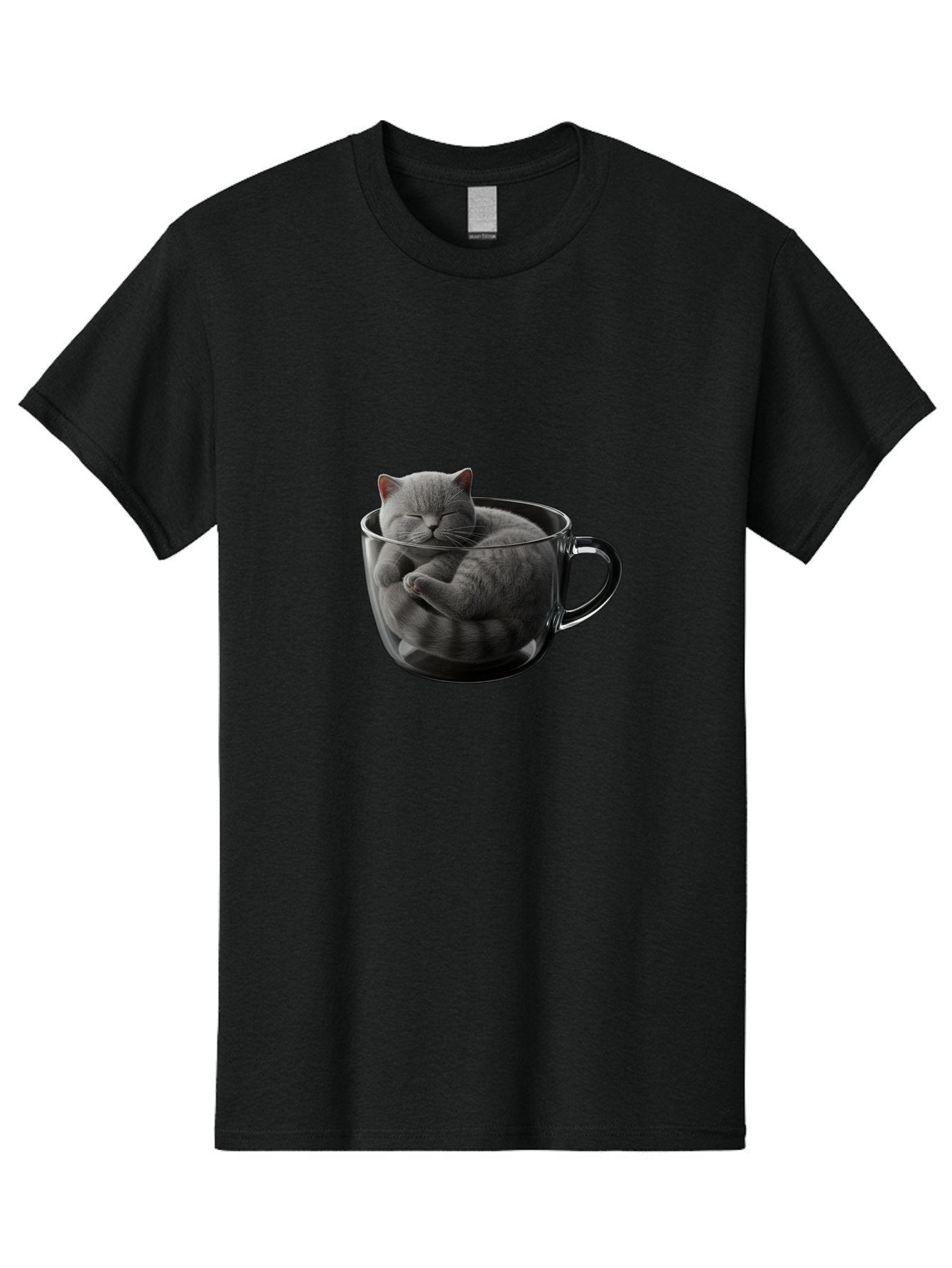 Cat-In-Coffee-Cup-1 Men'S Graphic Tee, 100% Cotton, Comfortable Casual Summer Wear, Machine Washable, Vintage Camera, Old Camera, Antique Camera, Black Camera, Classic Photography, Photography Equipment, Nostalgic Device, Film Camera, Bak193 4