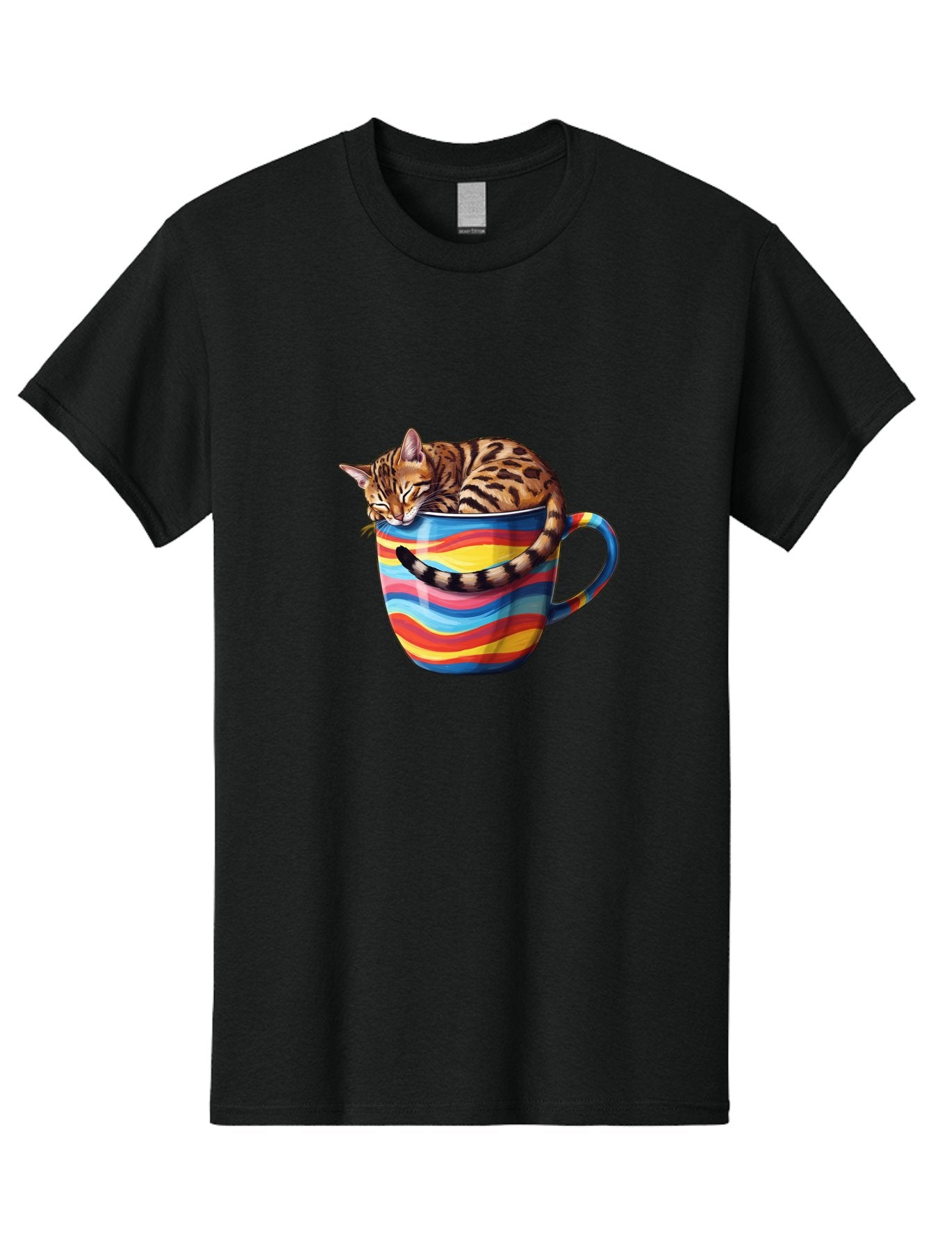 Cat-In-Coffee-Cup-2 Men'S Graphic Tee, 100% Cotton, Comfortable Casual Summer Wear, Machine Washable, Vintage Camera, Old Camera, Antique Camera, Black Camera, Classic Photography, Photography Equipment, Nostalgic Device, Film Camera, Bak194 7