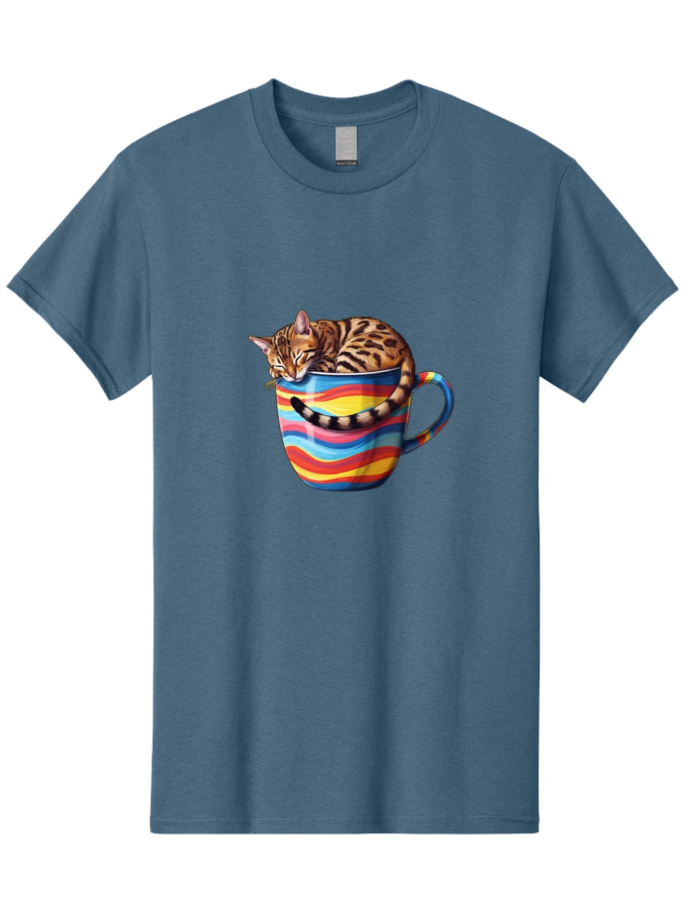 Cat-In-Coffee-Cup-2 Men'S Graphic Tee, 100% Cotton, Comfortable Casual Summer Wear, Machine Washable, Vintage Camera, Old Camera, Antique Camera, Black Camera, Classic Photography, Photography Equipment, Nostalgic Device, Film Camera, Bak194