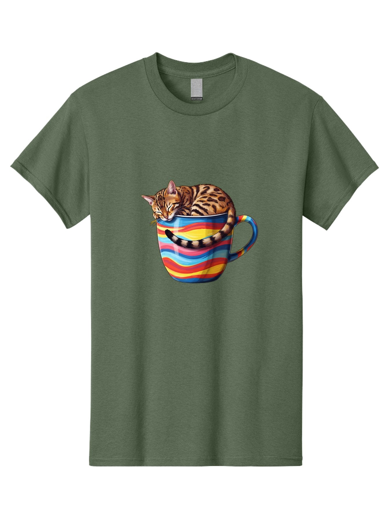 Cat-In-Coffee-Cup-2 Men'S Graphic Tee, 100% Cotton, Comfortable Casual Summer Wear, Machine Washable, Vintage Camera, Old Camera, Antique Camera, Black Camera, Classic Photography, Photography Equipment, Nostalgic Device, Film Camera, Bak194 9