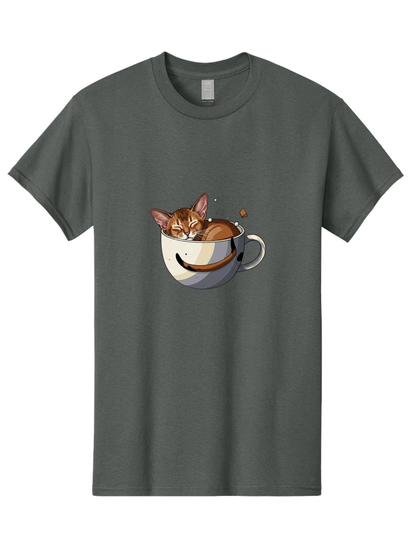 Cat-In-Coffee-Cup-3 Men'S Graphic Tee, 100% Cotton, Comfortable Casual Summer Wear, Machine Washable, Vintage Camera, Old Camera, Antique Camera, Black Camera, Classic Photography, Photography Equipment, Nostalgic Device, Film Camera, Bak195 15
