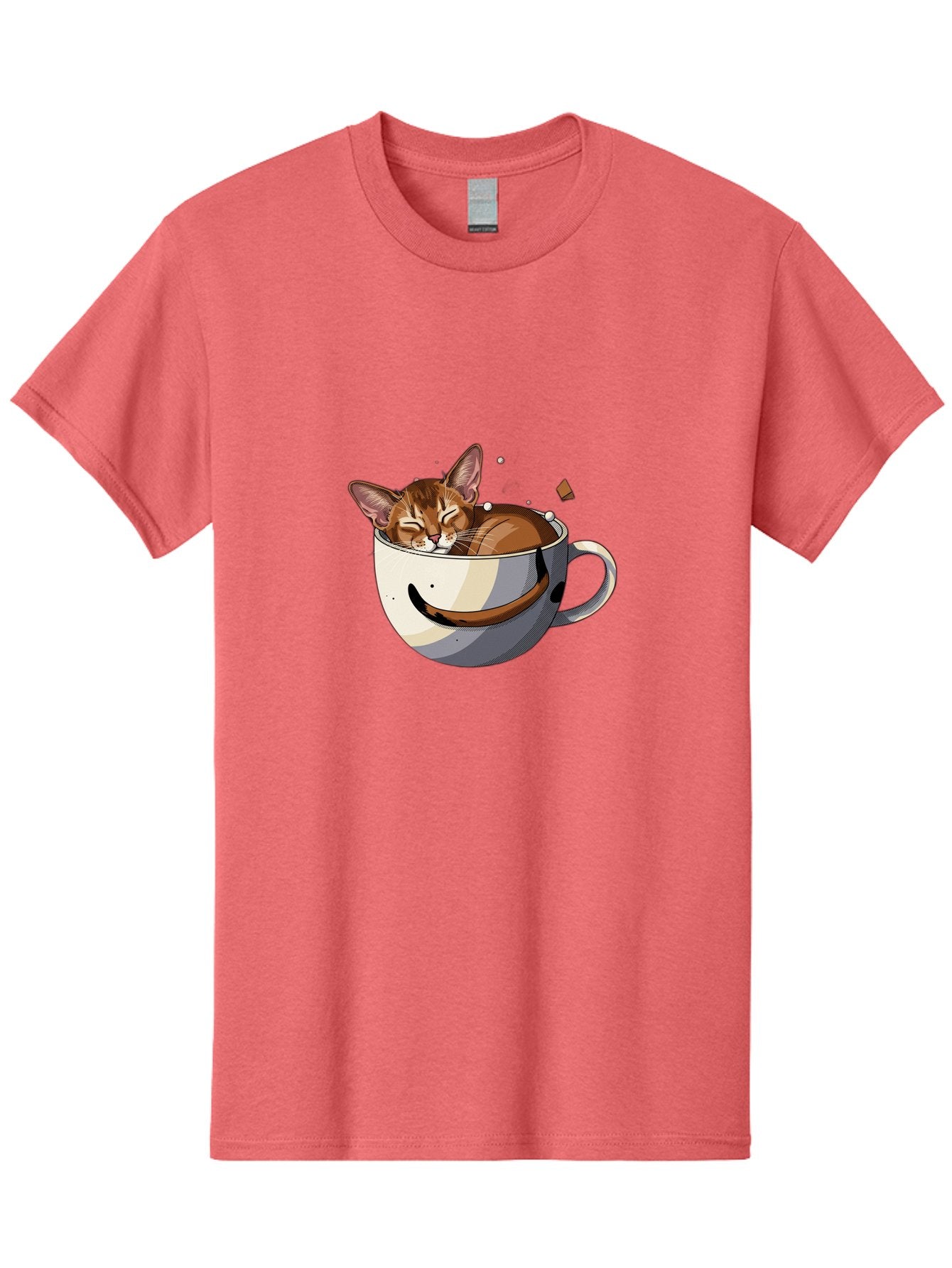 Cat-In-Coffee-Cup-3 Men'S Graphic Tee, 100% Cotton, Comfortable Casual Summer Wear, Machine Washable, Vintage Camera, Old Camera, Antique Camera, Black Camera, Classic Photography, Photography Equipment, Nostalgic Device, Film Camera, Bak195 6