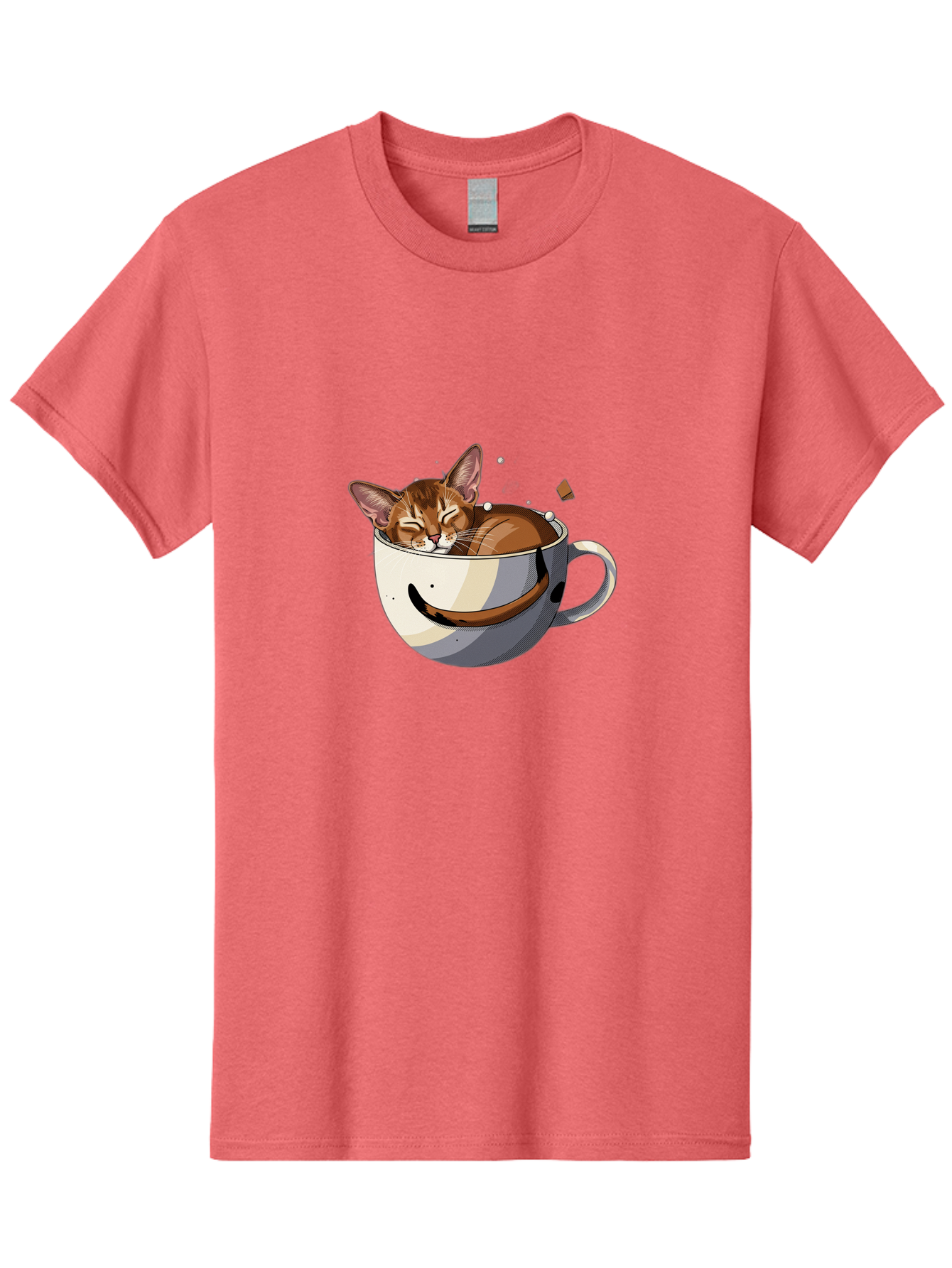 Cat-In-Coffee-Cup-3 Men'S Graphic Tee, 100% Cotton, Comfortable Casual Summer Wear, Machine Washable, Vintage Camera, Old Camera, Antique Camera, Black Camera, Classic Photography, Photography Equipment, Nostalgic Device, Film Camera, Bak195 7