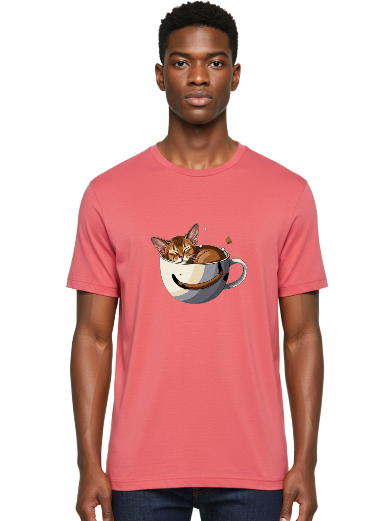 Cat-In-Coffee-Cup-3 Men'S Graphic Tee, 100% Cotton, Comfortable Casual Summer Wear, Machine Washable, Vintage Camera, Old Camera, Antique Camera, Black Camera, Classic Photography, Photography Equipment, Nostalgic Device, Film Camera, Bak195 22