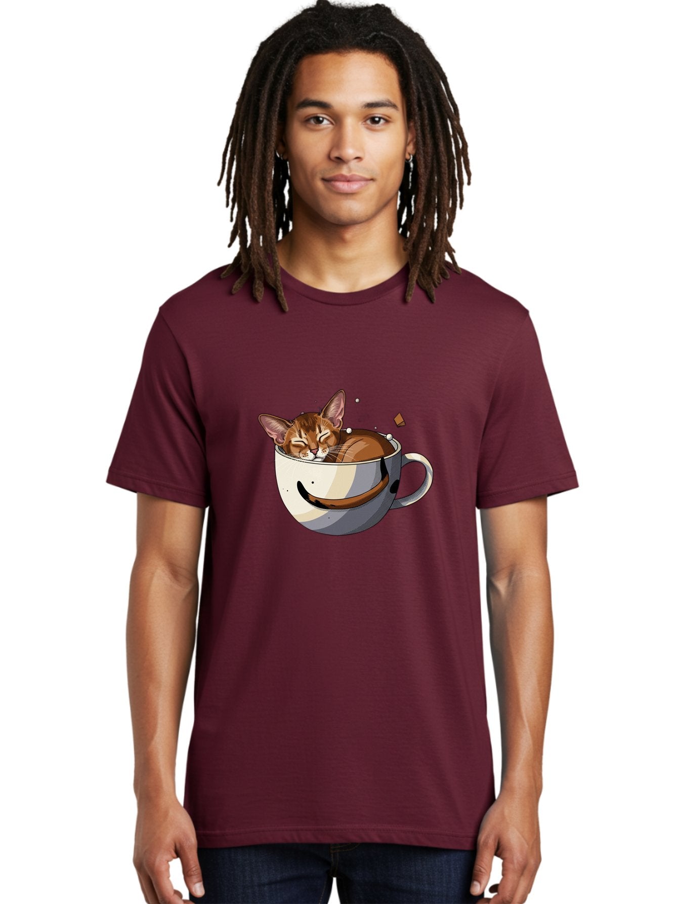 Cat-In-Coffee-Cup-3 Men'S Graphic Tee, 100% Cotton, Comfortable Casual Summer Wear, Machine Washable, Vintage Camera, Old Camera, Antique Camera, Black Camera, Classic Photography, Photography Equipment, Nostalgic Device, Film Camera, Bak195 23